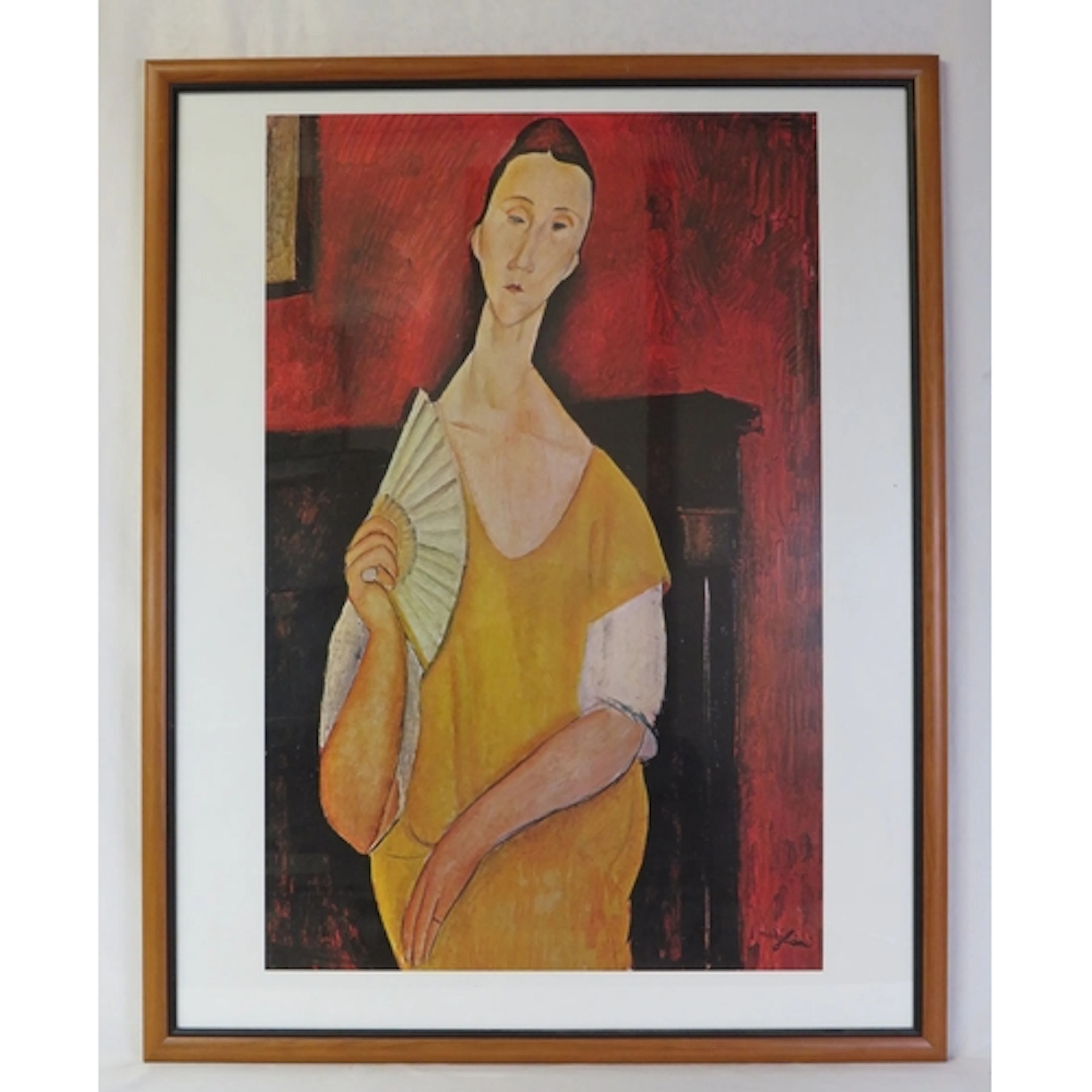 F/g Print Portrait of a woman by Modigliani approx. 58.5cm W...