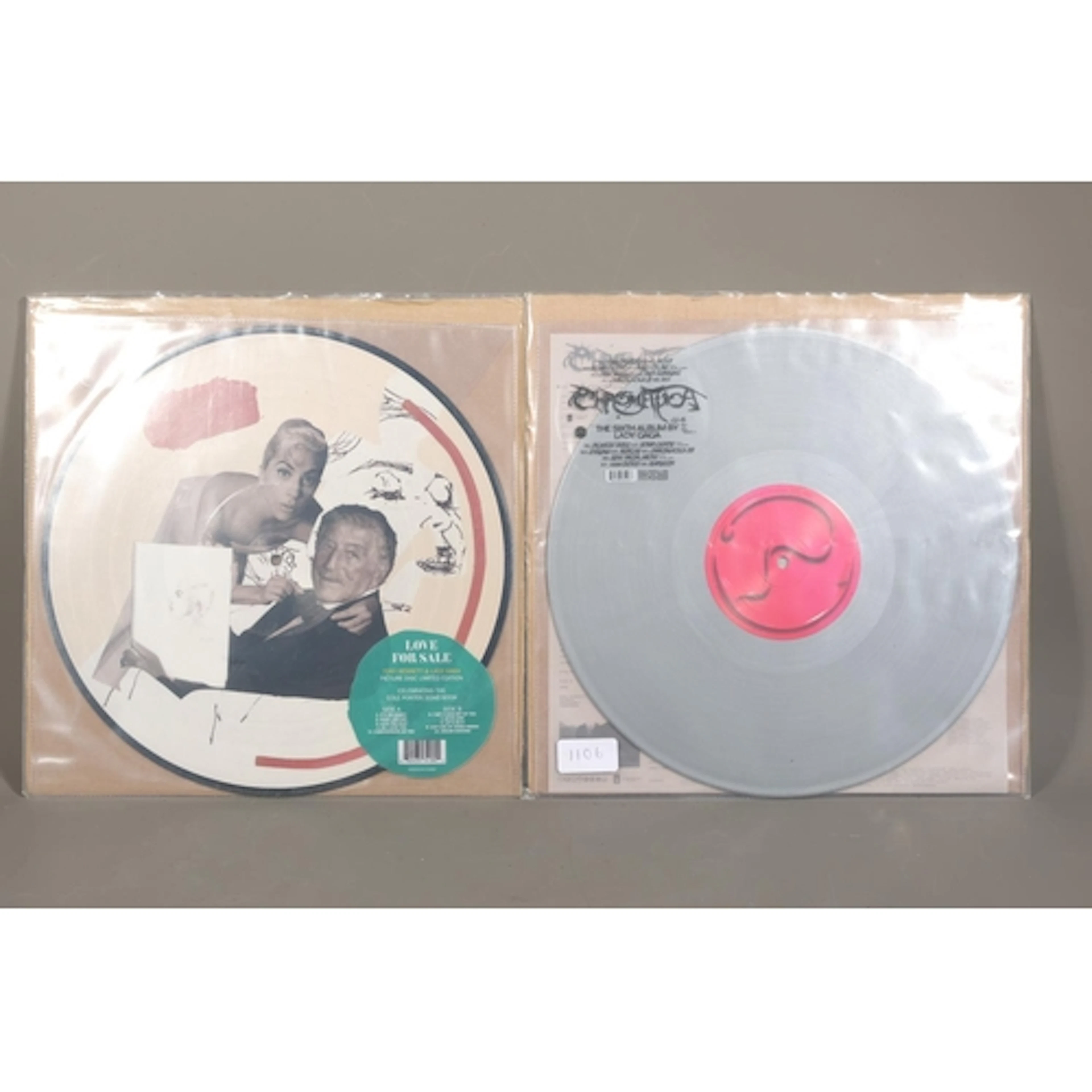 Two Lady Gaga vinyl records to include Chromatica silver vin...