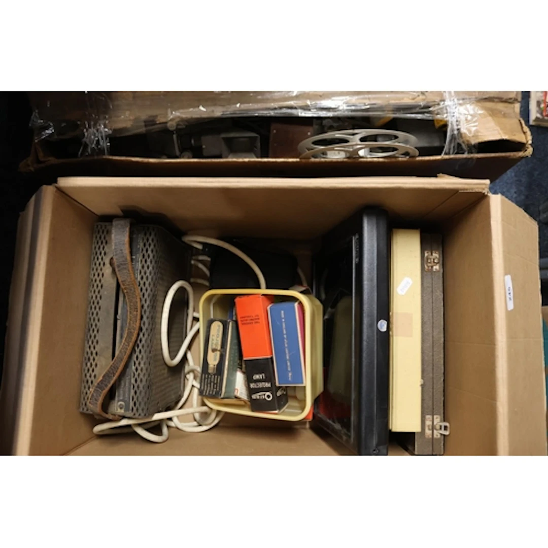 Photographic equipment to include glass slides, Kodak photo ...