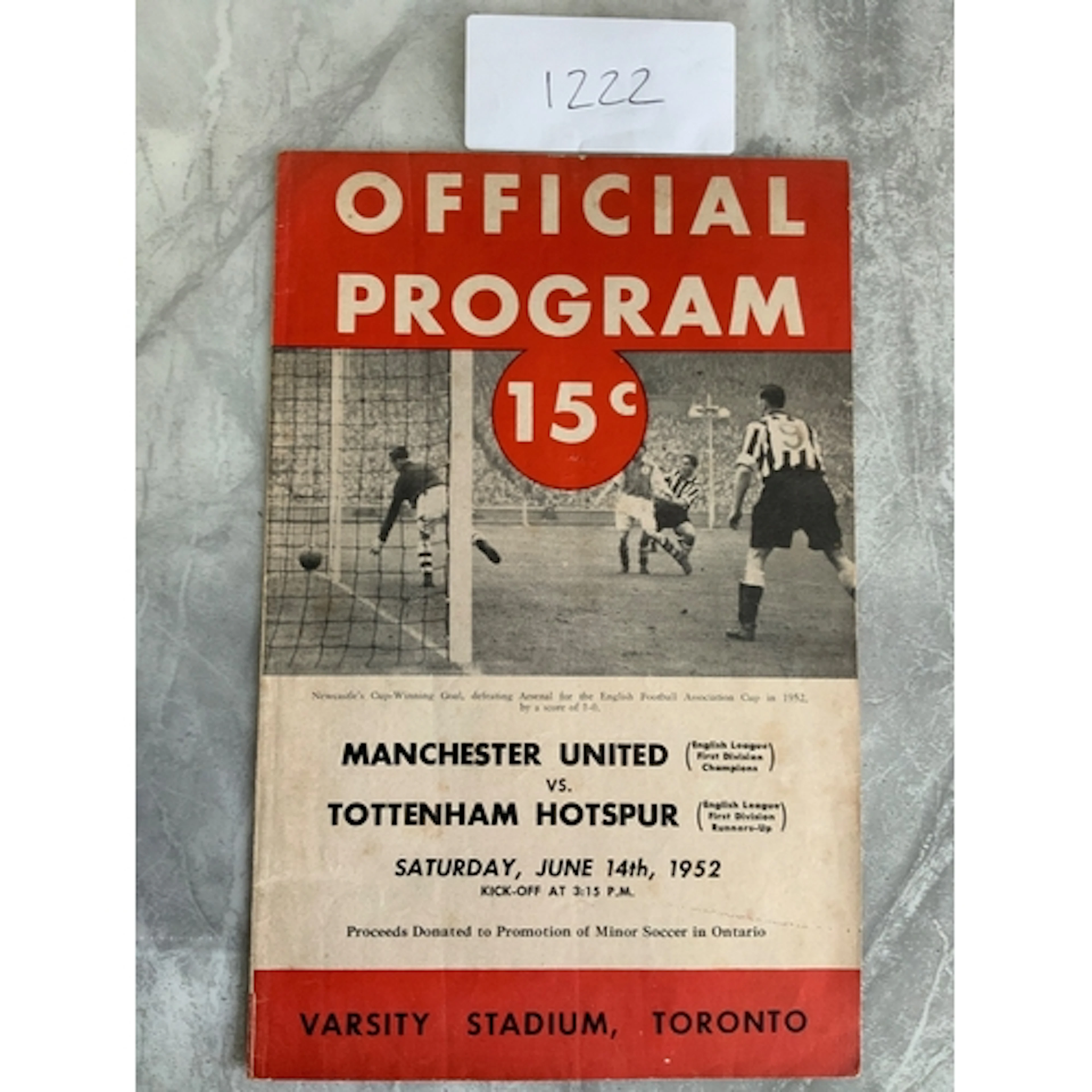 1952 In Canada Manchester United v Tottenham Football Progra...