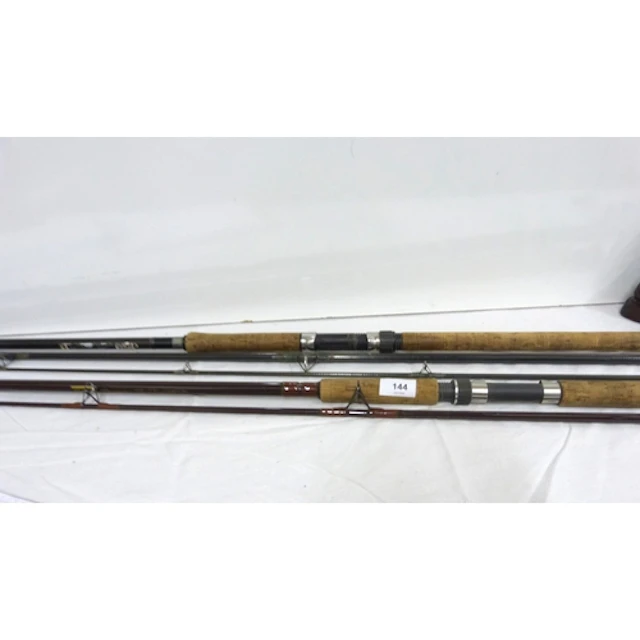 Two modern spinning rods to include Shakespeare spin master.