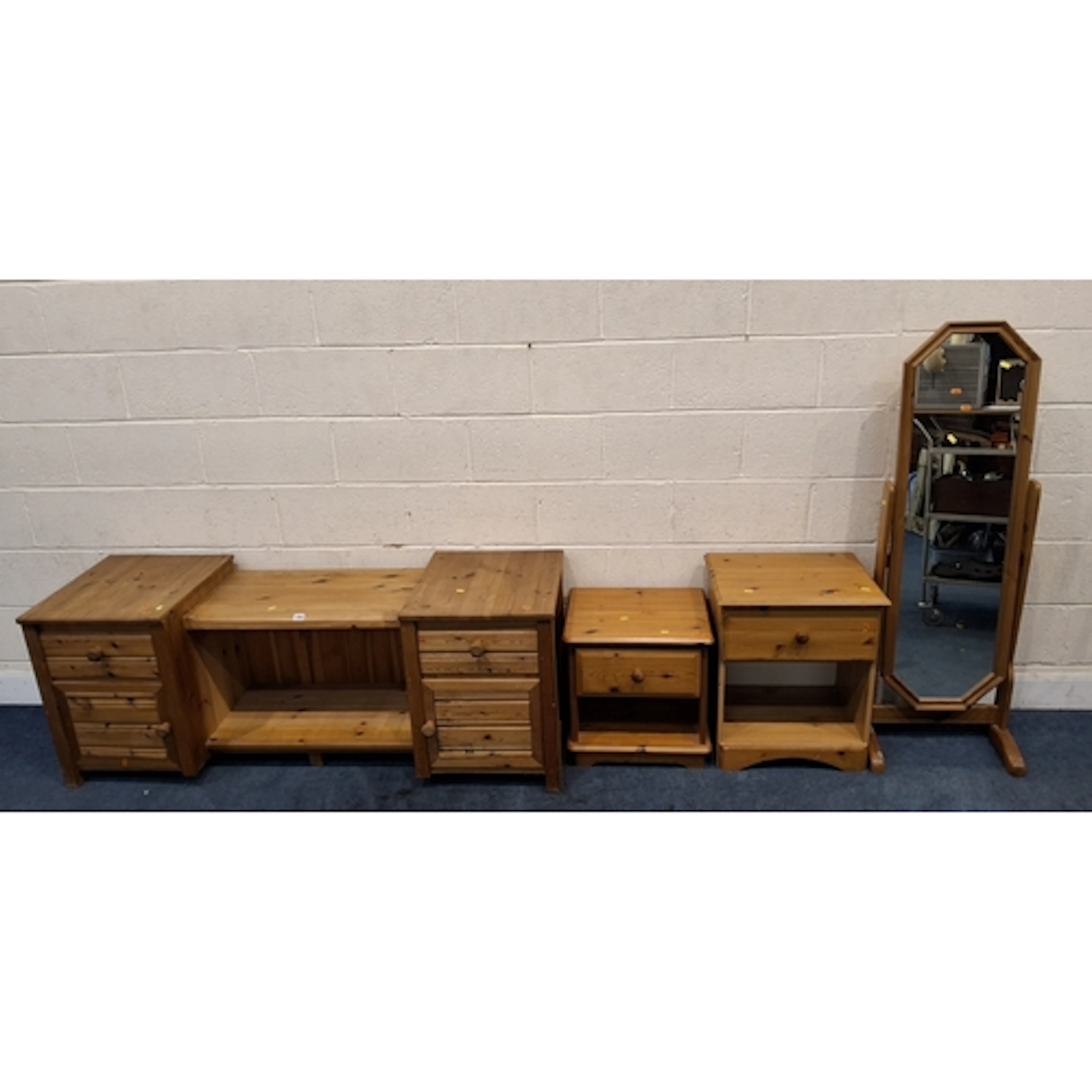 FOUR PIECES OF MODERN PINE FURNITURE, to include a dressing ...