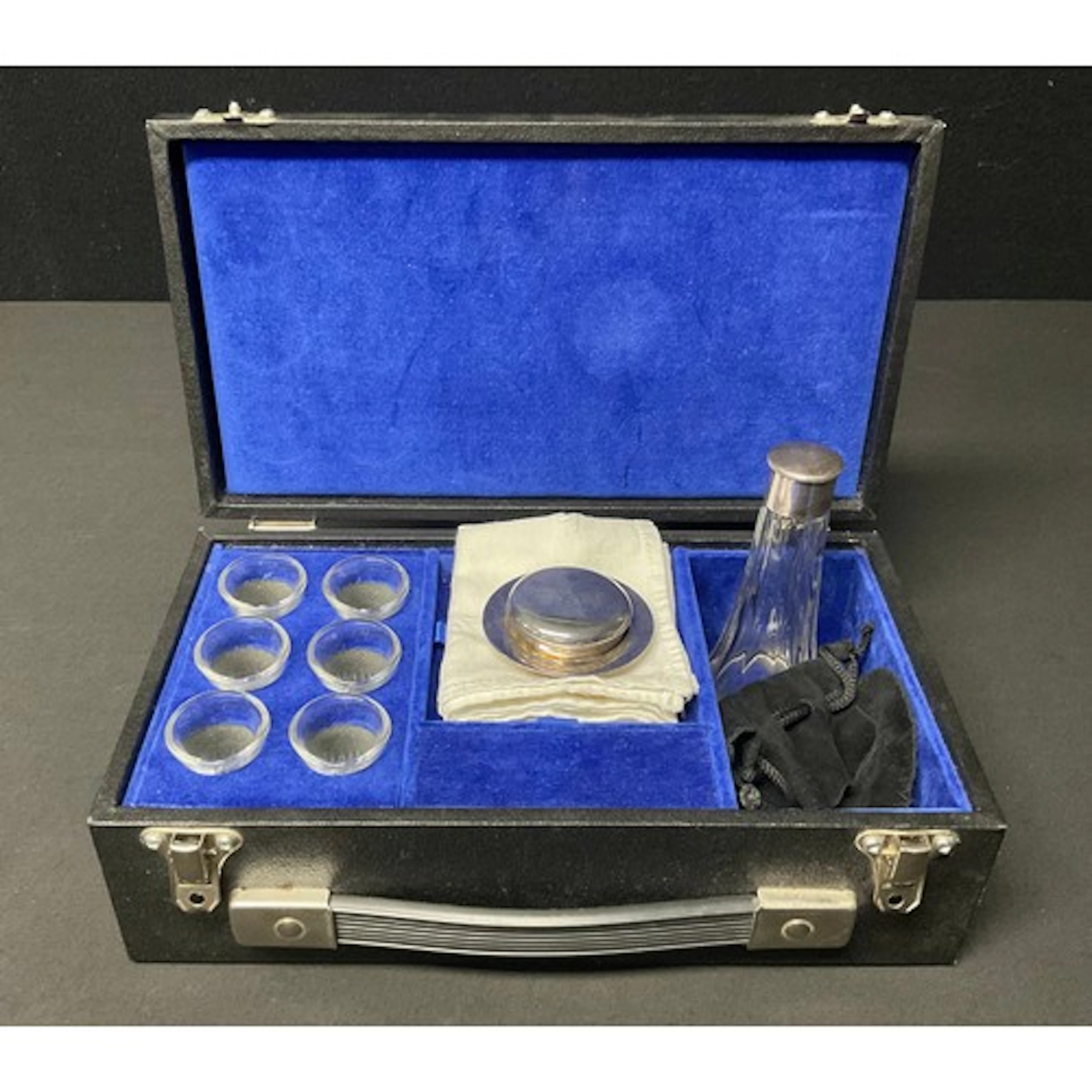 A Canadian holy communion travel set for six including a sil...