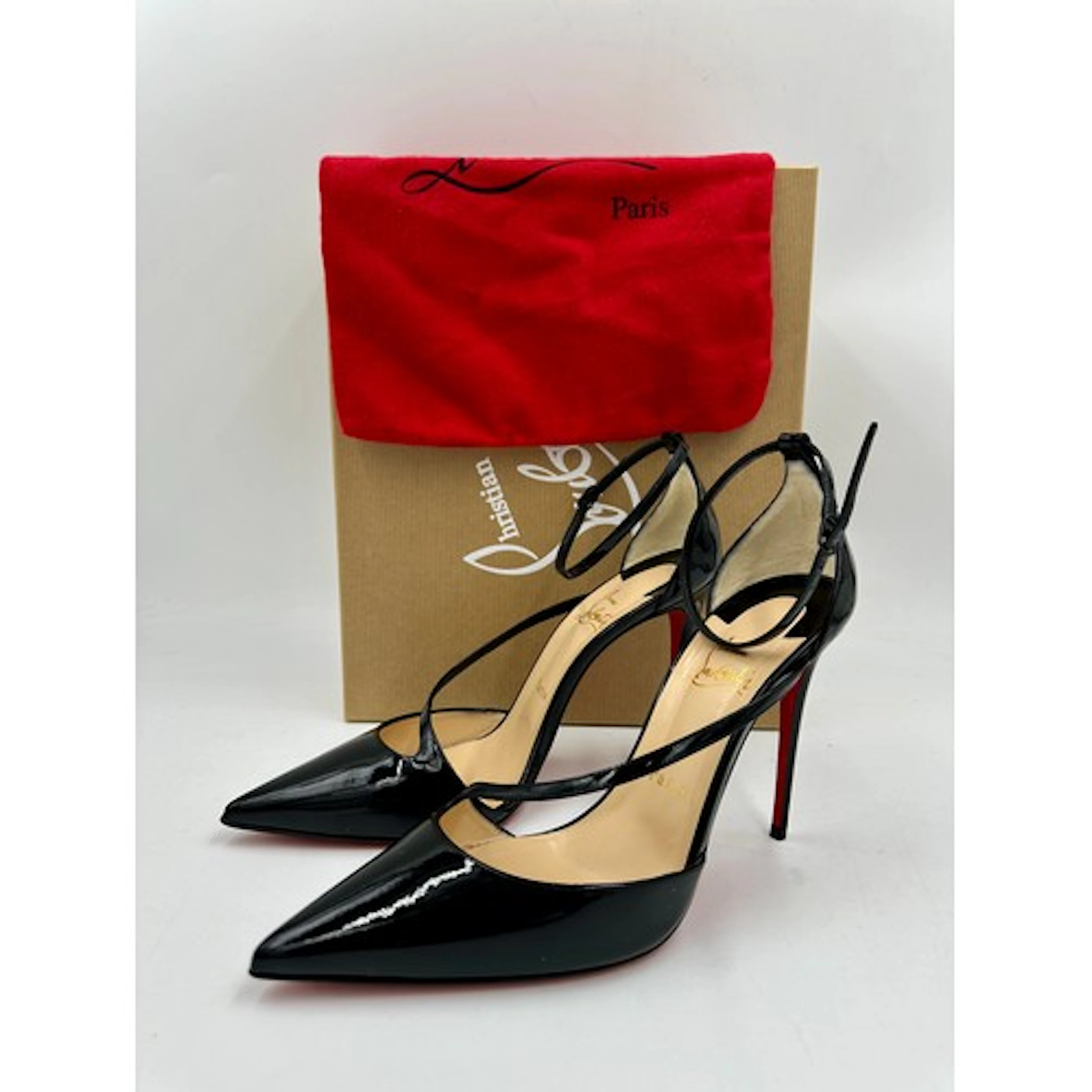 Christian Louboutin shoes - Fliketta 100 Patent black heels ...