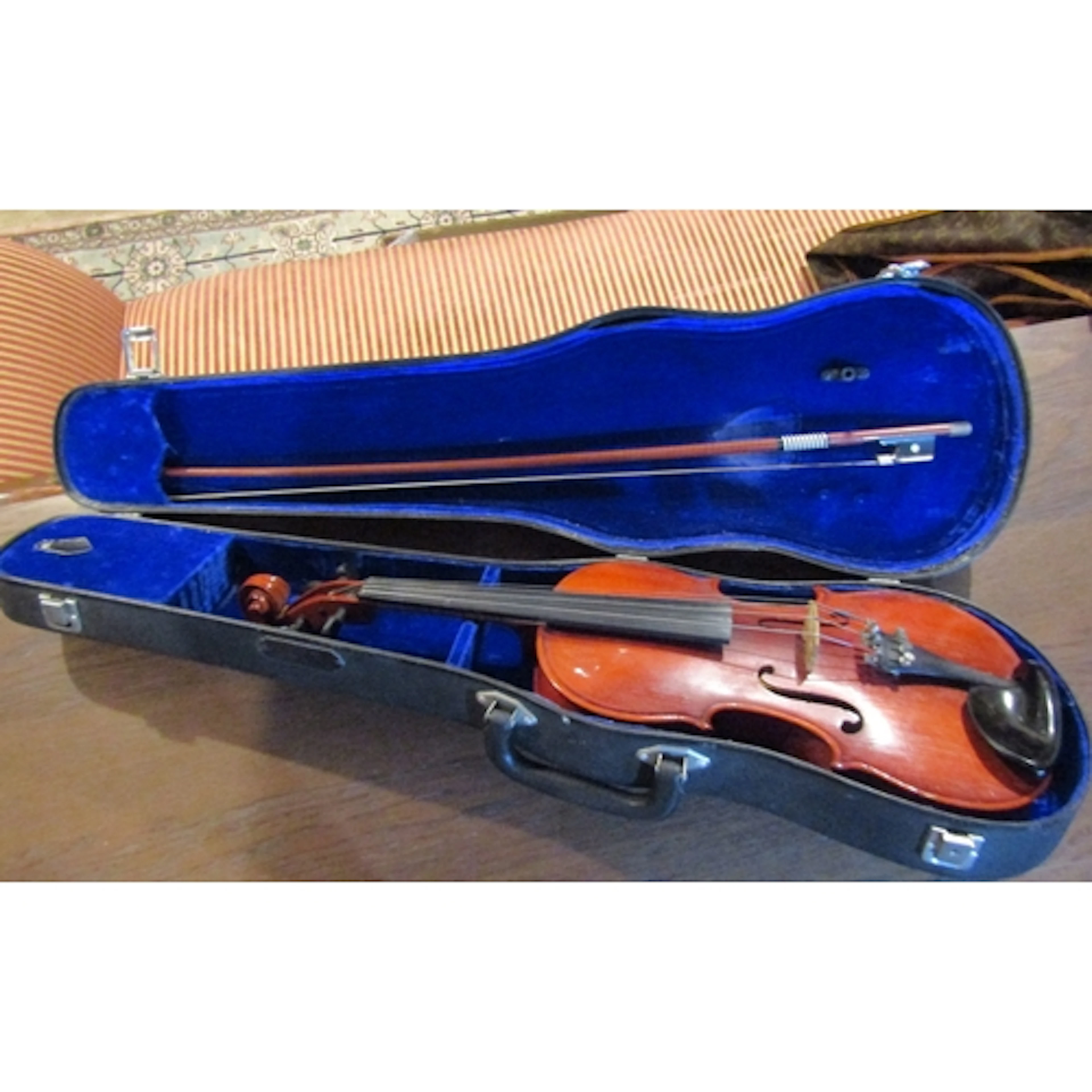 Violin and Bow by F Paesold Bavaria Contained Within Hard Ca...