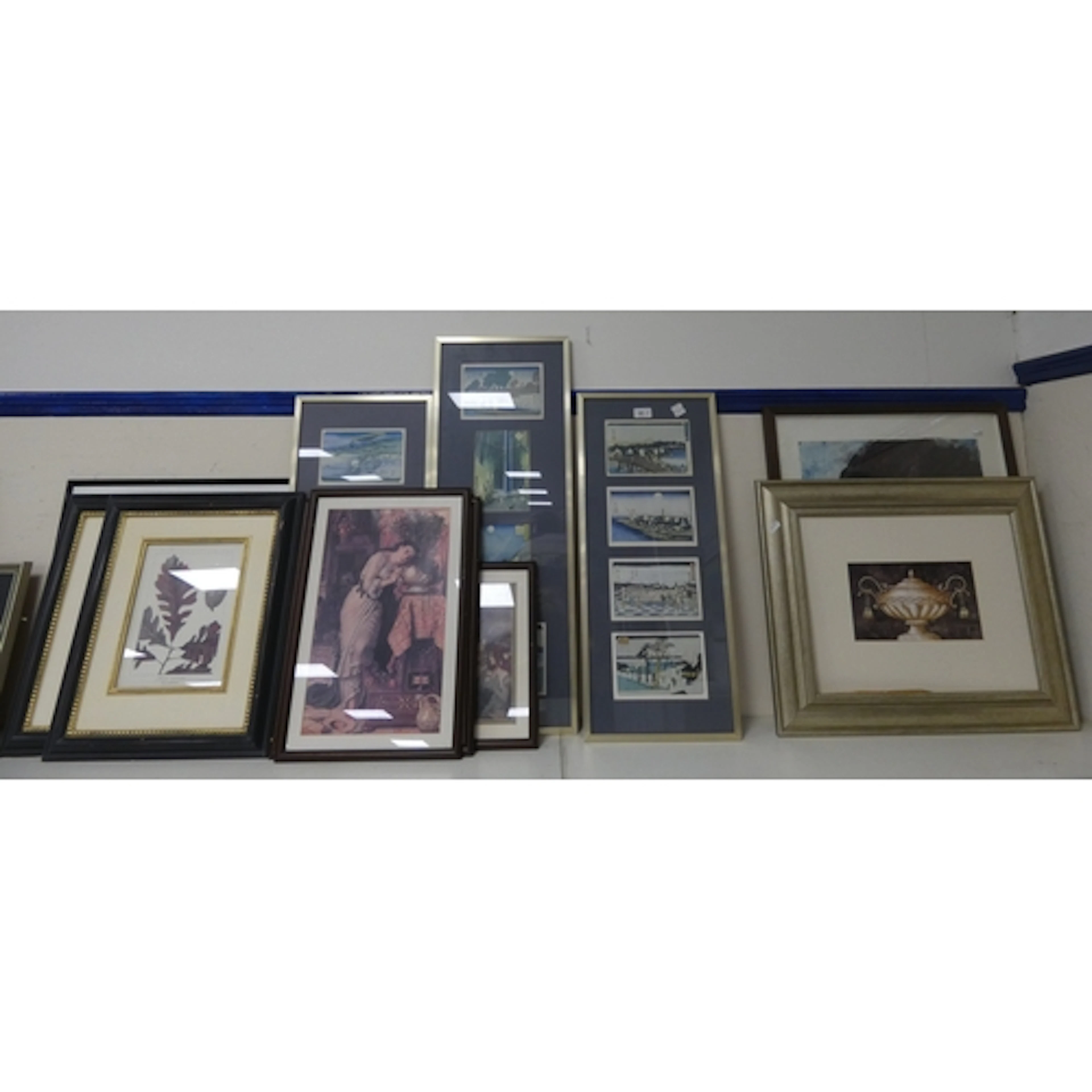 Group of prints and pictures, to include Japanese collage pr...