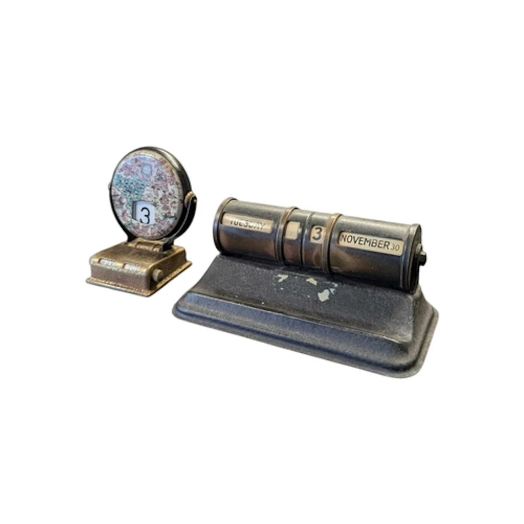 Two early 20th century perpetual desk top calendars. The lar...