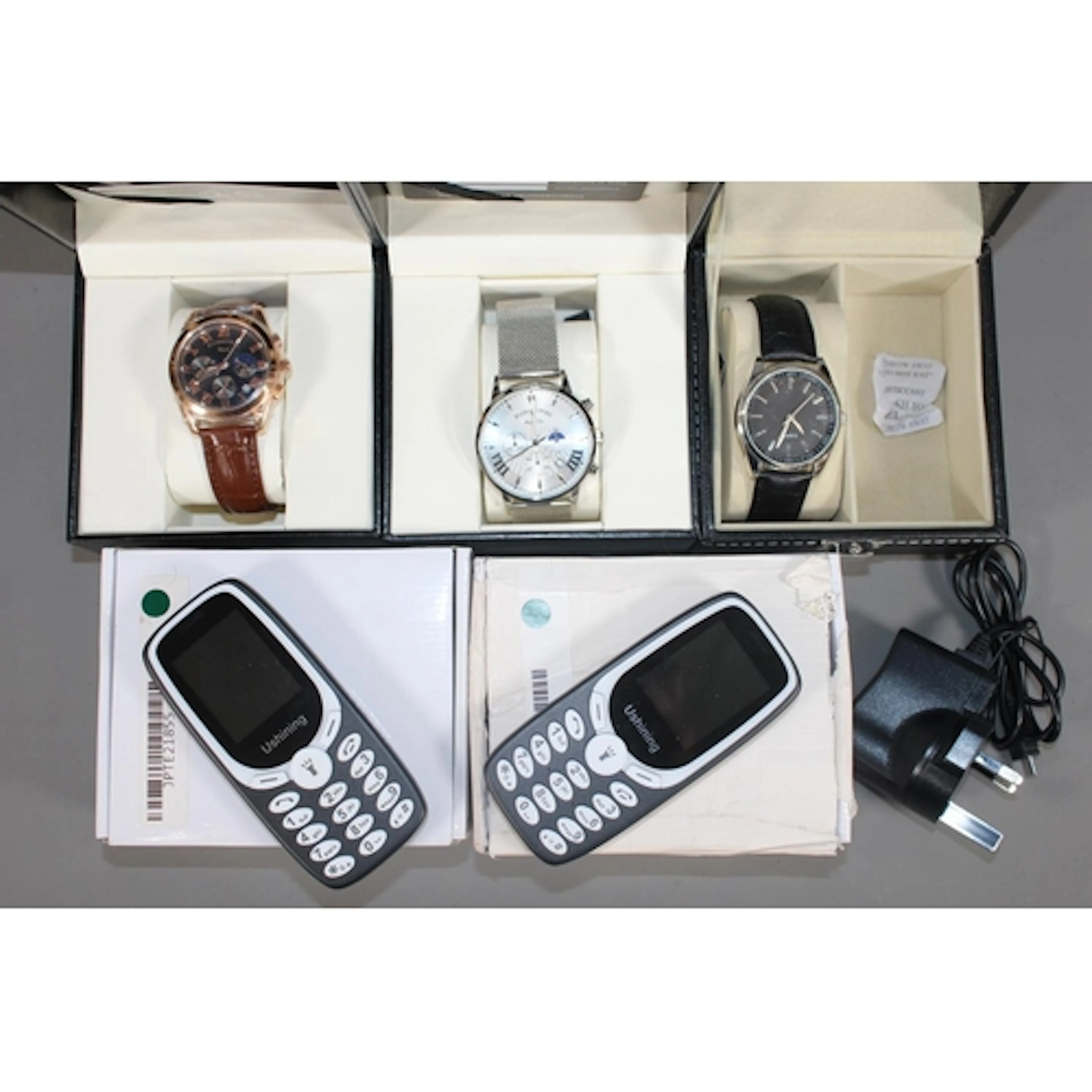 A boxed Gents Primetimes Apollo fashion wristwatch on mesh b...