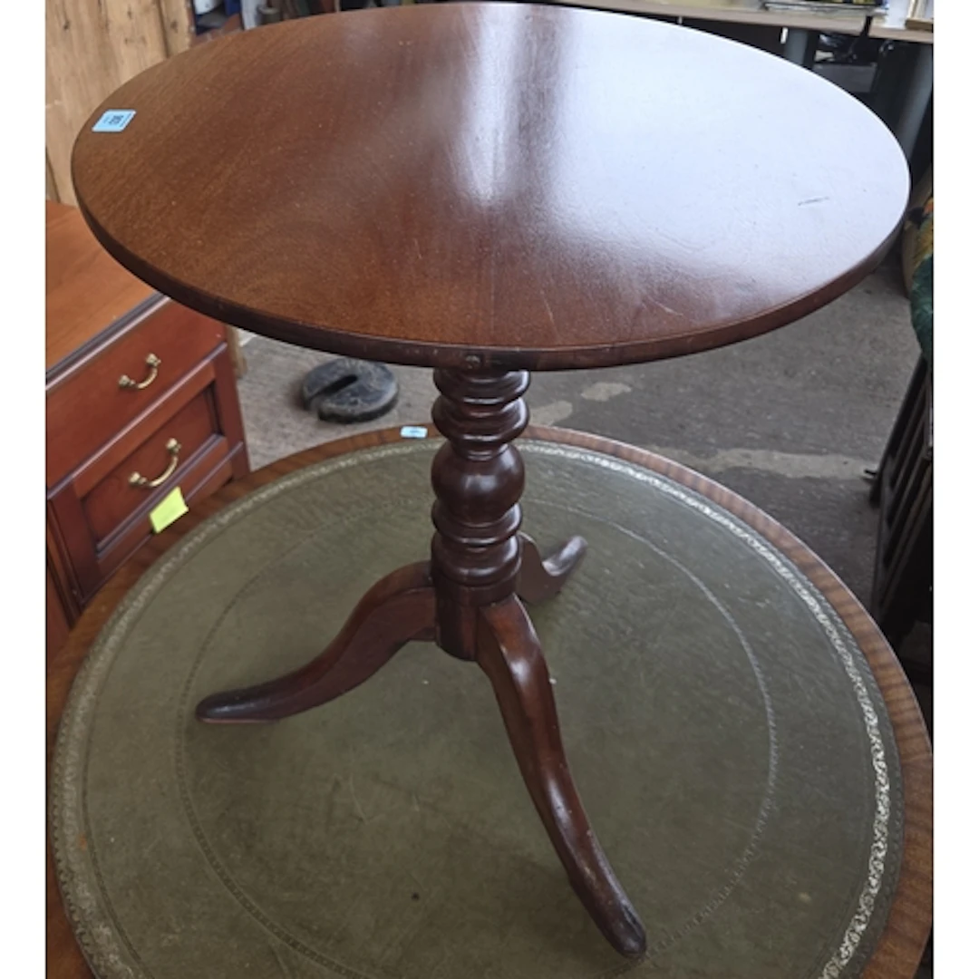 A George III tripod base occasional table, repolished.