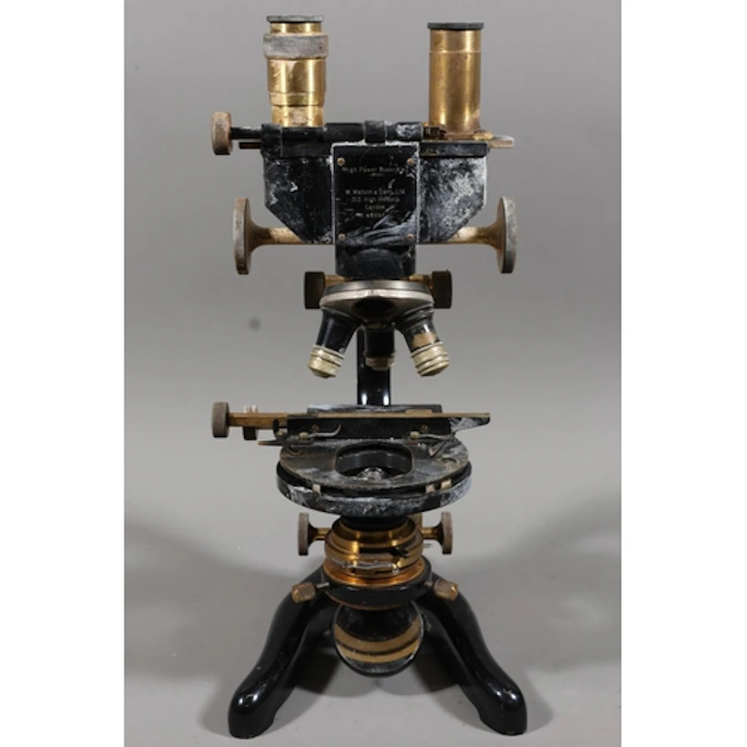 Cased high powered binoculars by W A Watson & Son, 131 H...