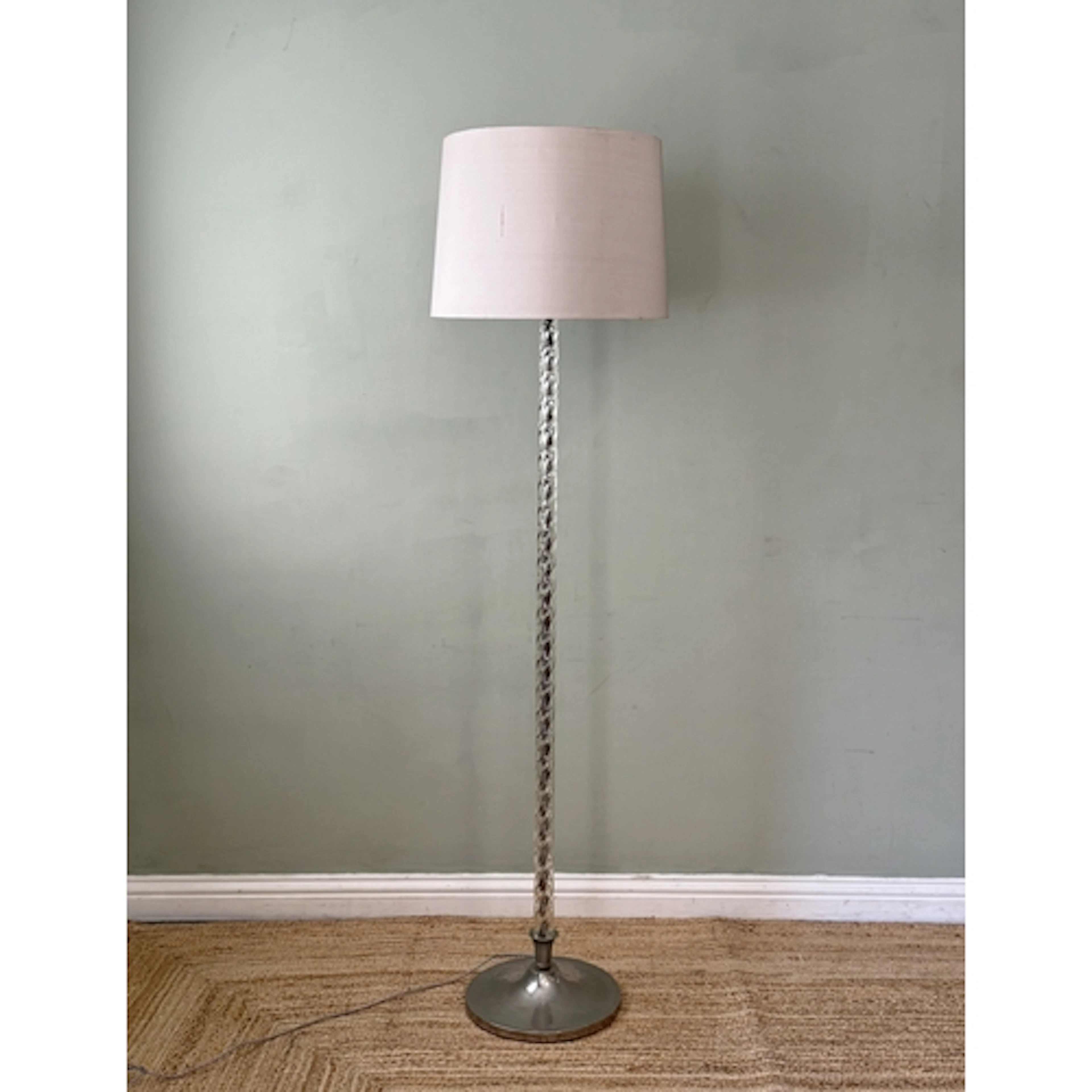 A mid-century style Murano glass standard lamp - the clear g...