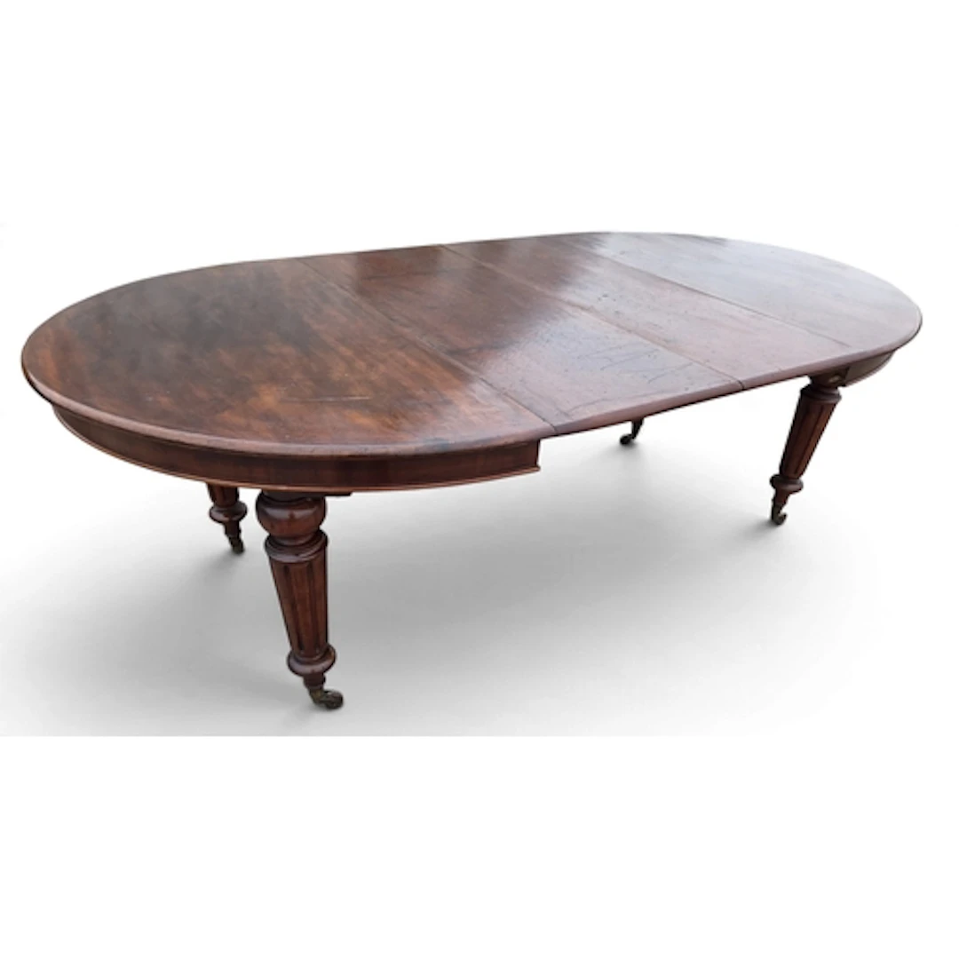 A good 19th Century Mahogany D-end Dining Table on turned fl...