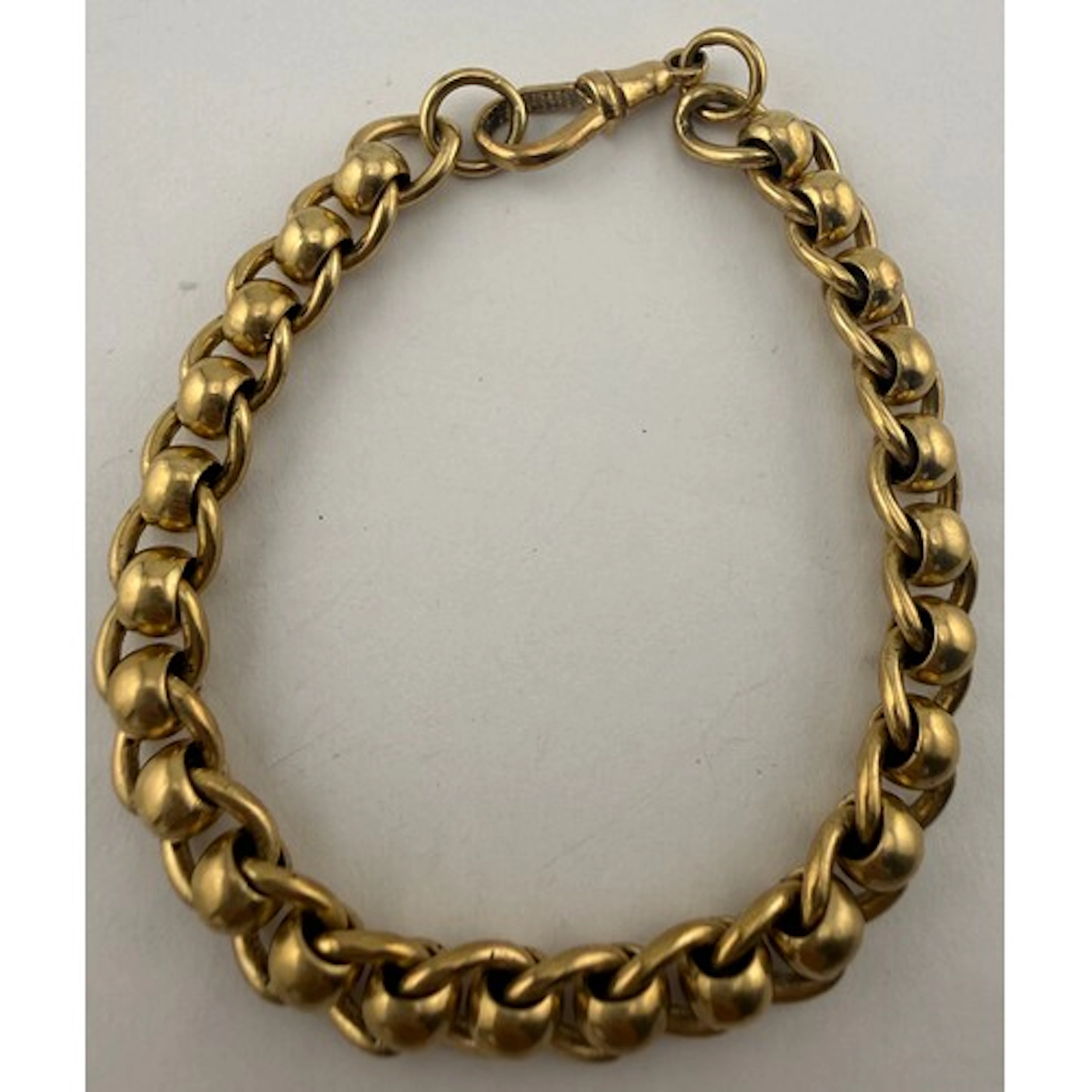 A 9 carat gold chain bracelet. Weight 25.8gm. 20cm l.