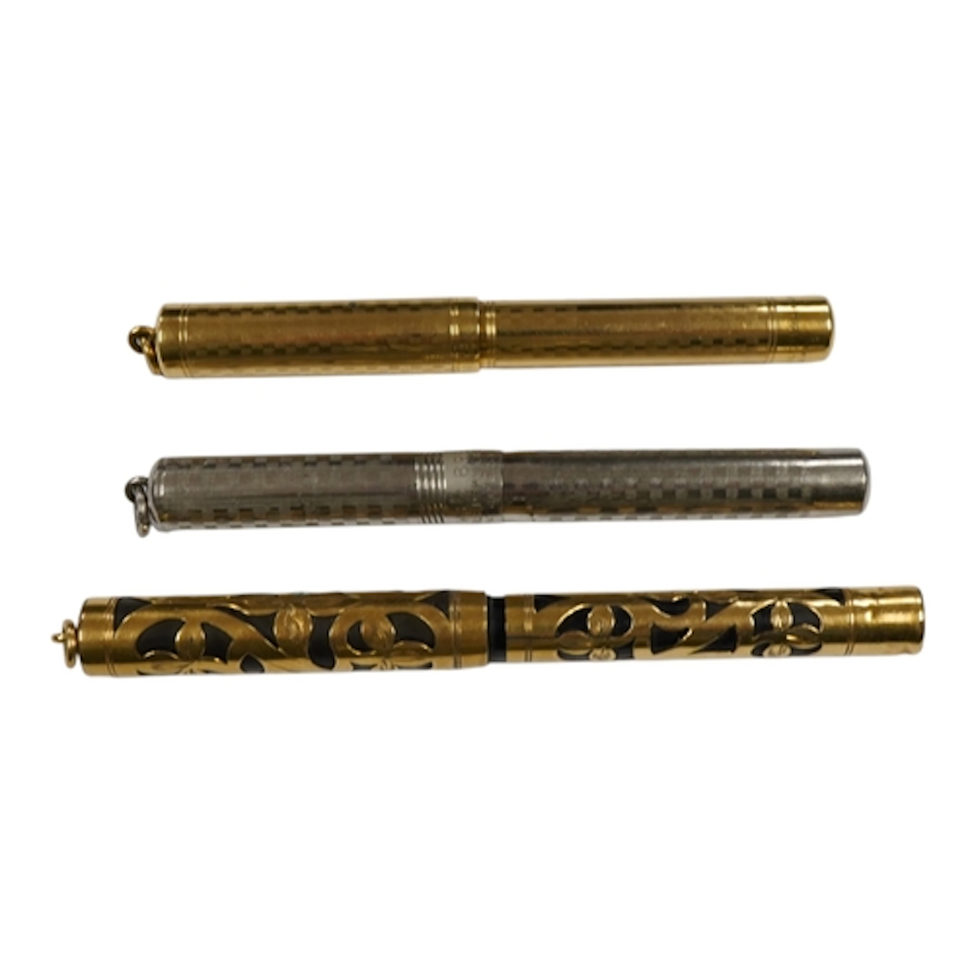 A Swan Mabie Todd & Co. gold filled filigree eyedropper alon...