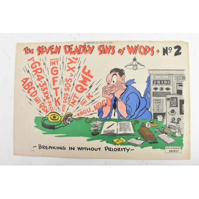A Second World War RAF cartoon poster, ‘The Seven Deadly Sin...