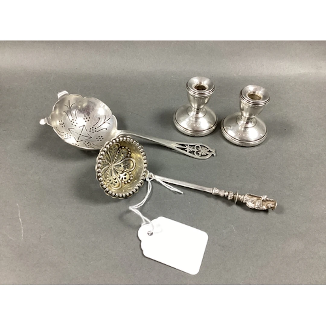 A Hallmarked Silver Tea Strainer, EV, Sheffield 1946, with p...