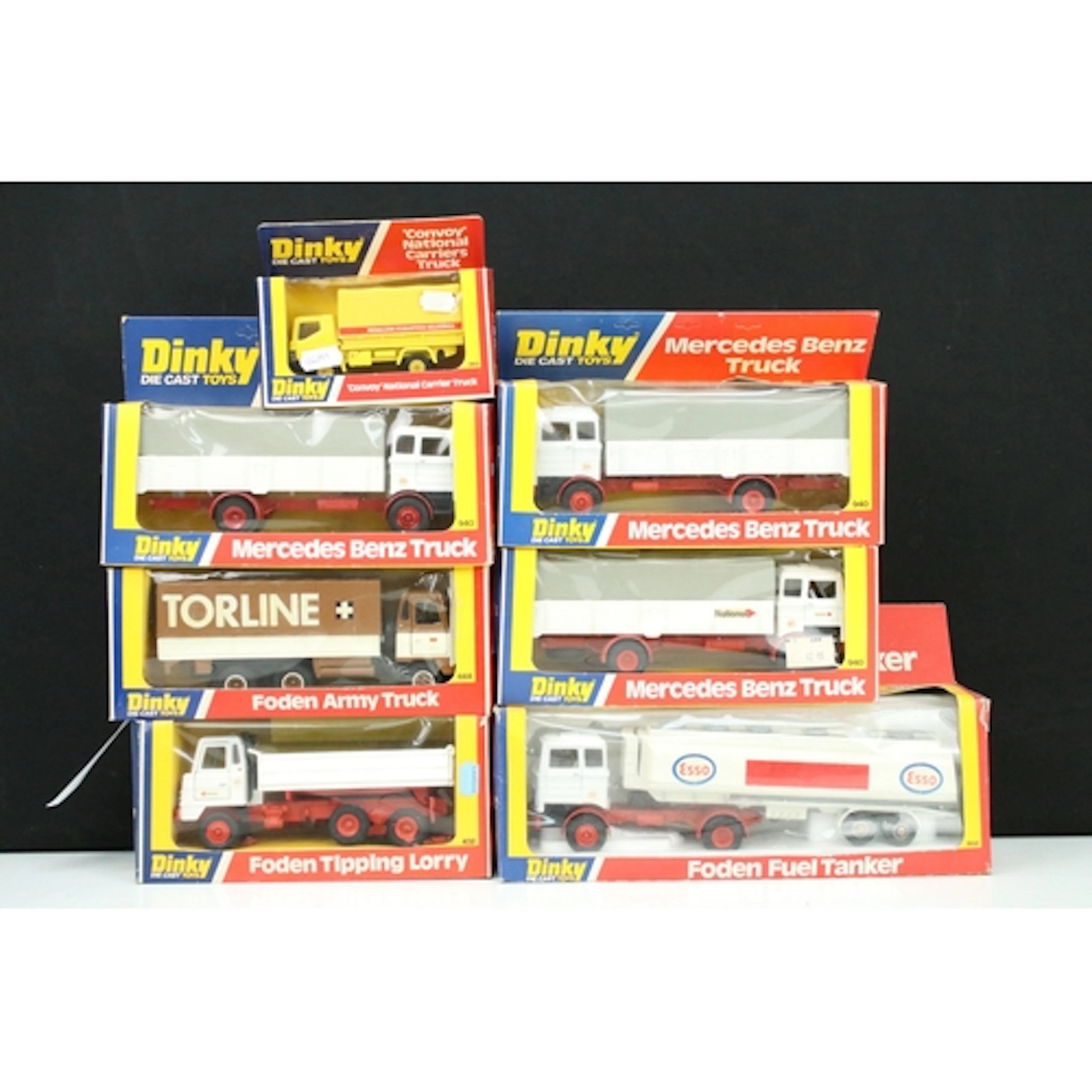 Seven boxed Dinky commercial diecast models to include 383 C...
