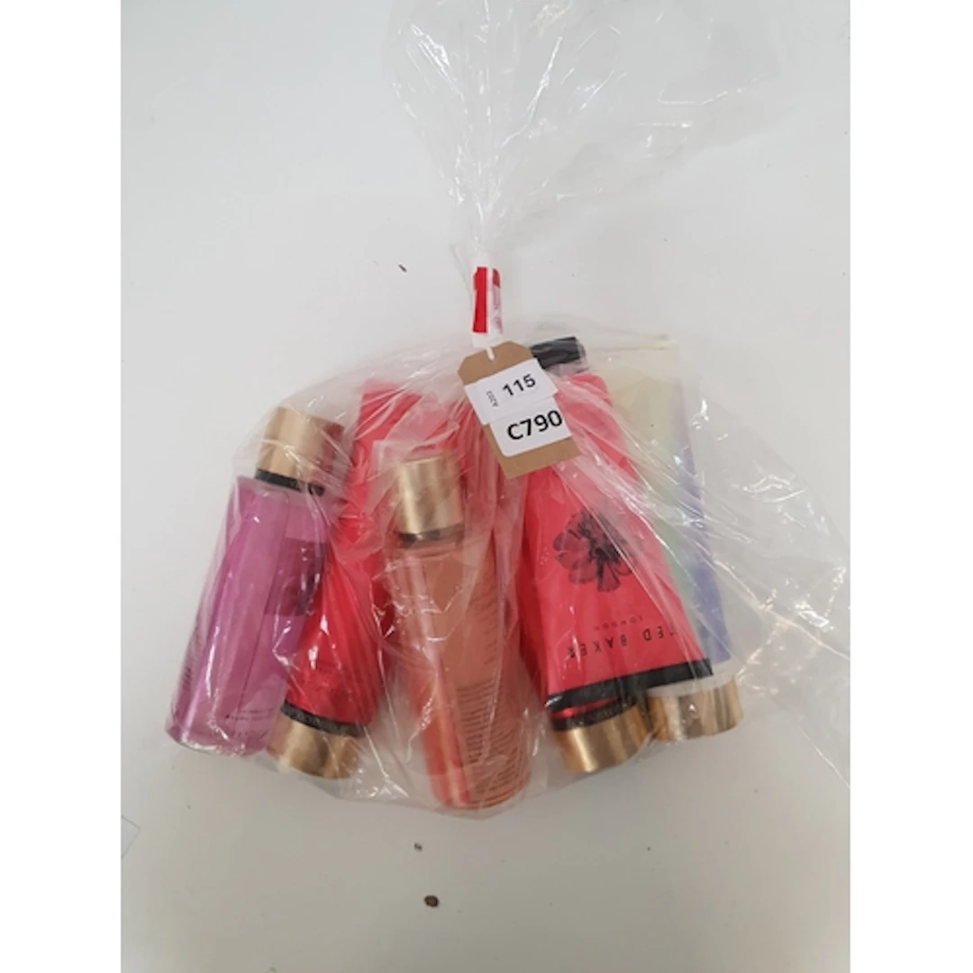 SIX USED TOILETRIES including Ted Baker and Victoria Secret