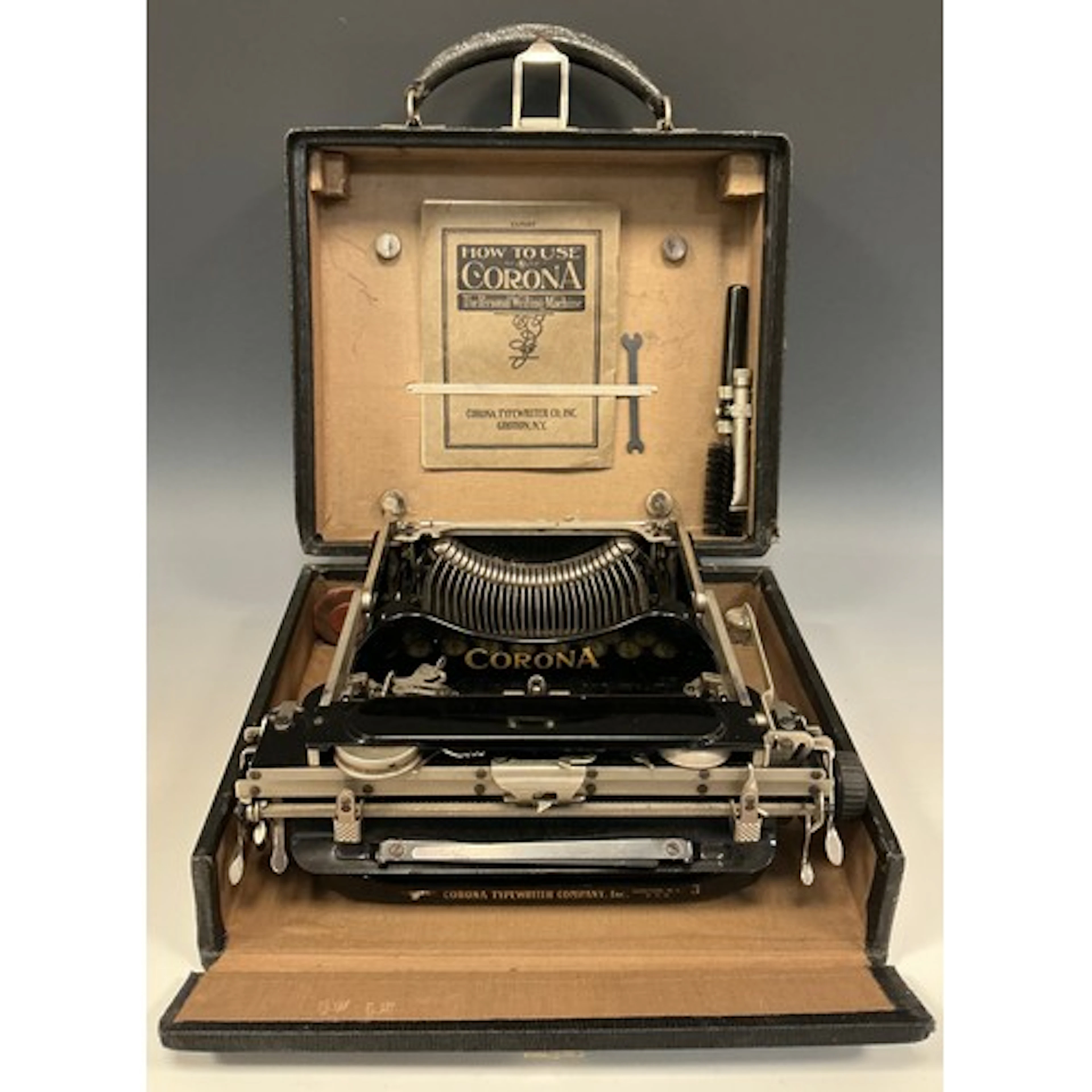 An early 20th century Corona Number 3 folding portable typew...