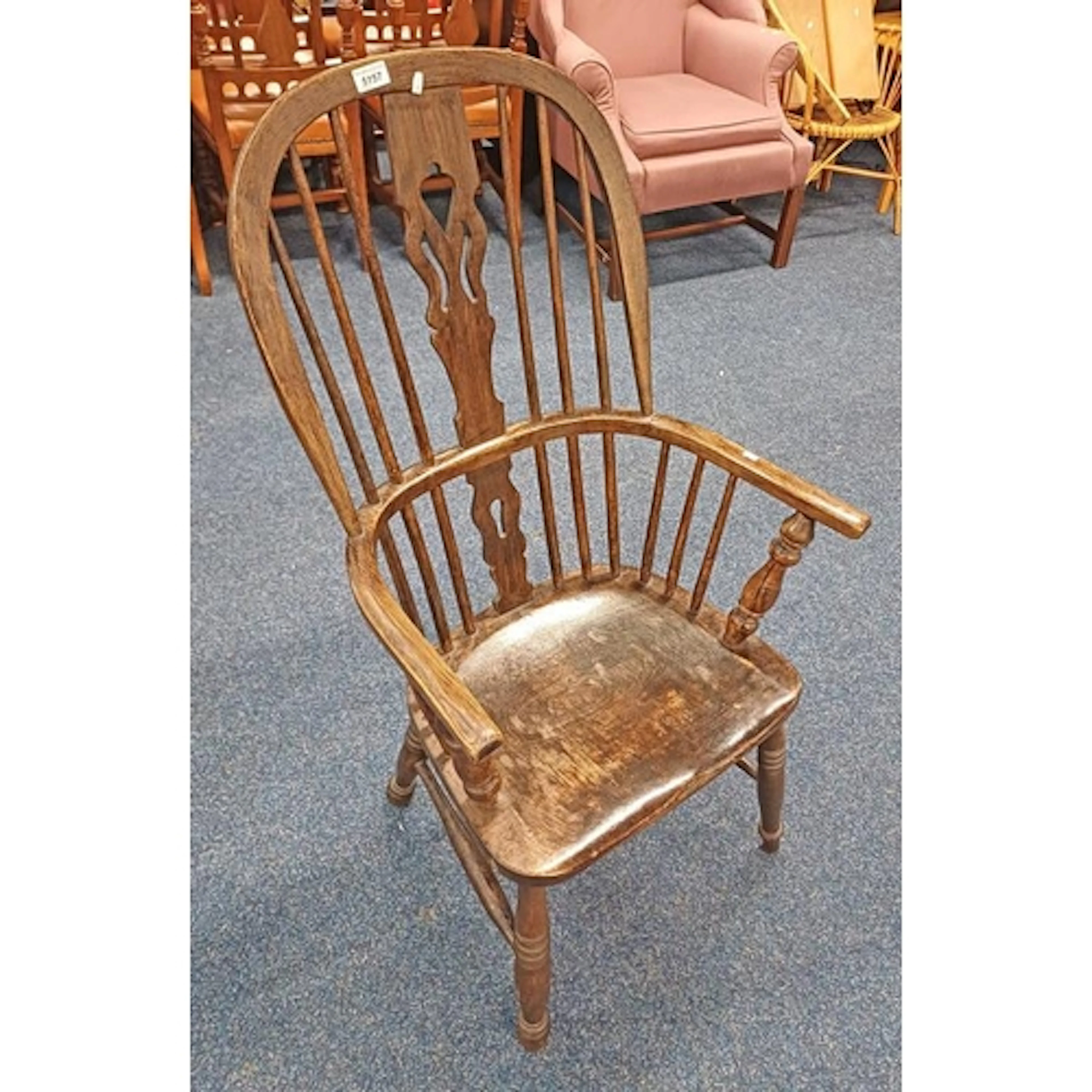 EARLY 20TH CENTURY ASH & ELM WINDSOR ARMCHAIR