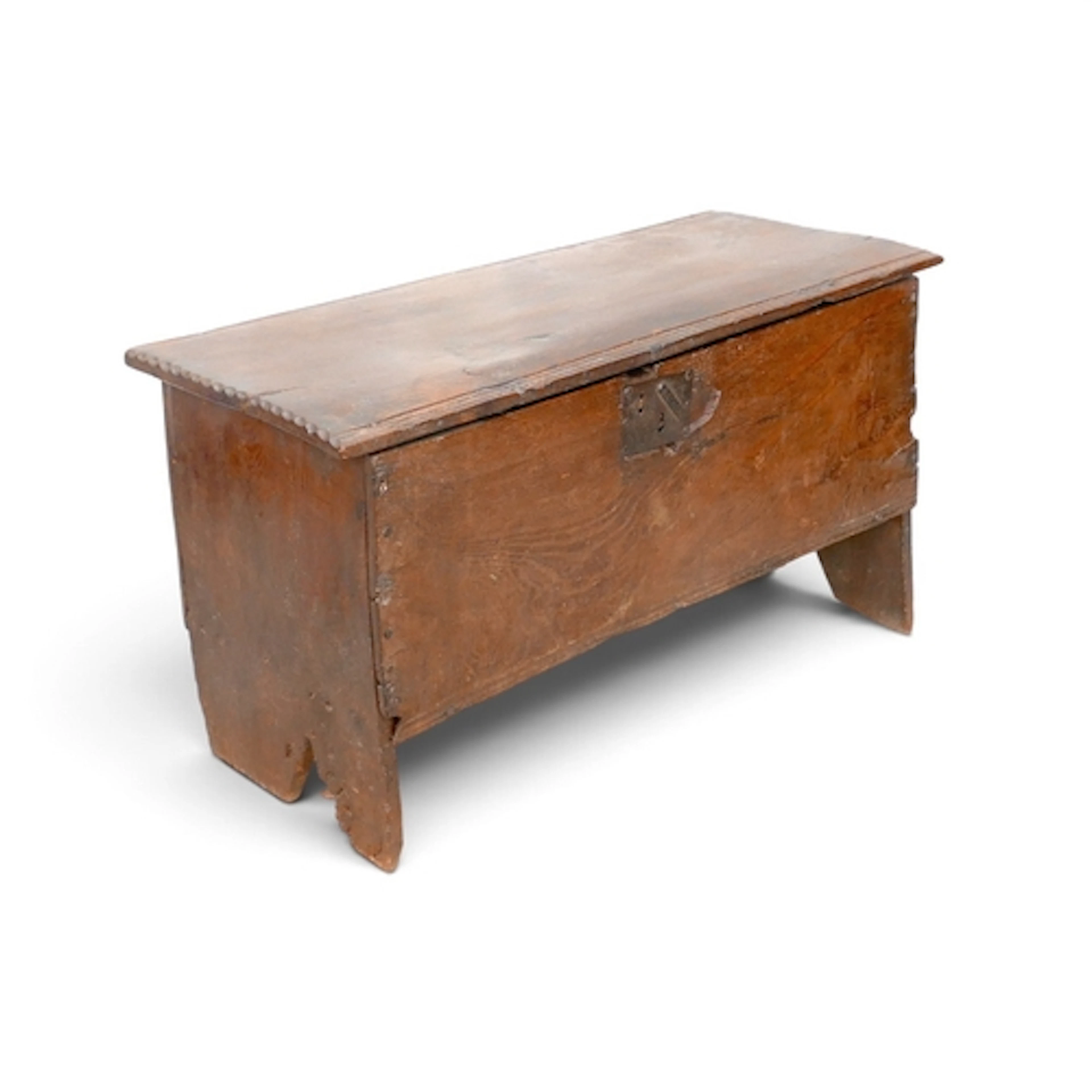 AN 18TH CENTURY OAK SWORD CHEST. Raised upon stile feet, 99 ...