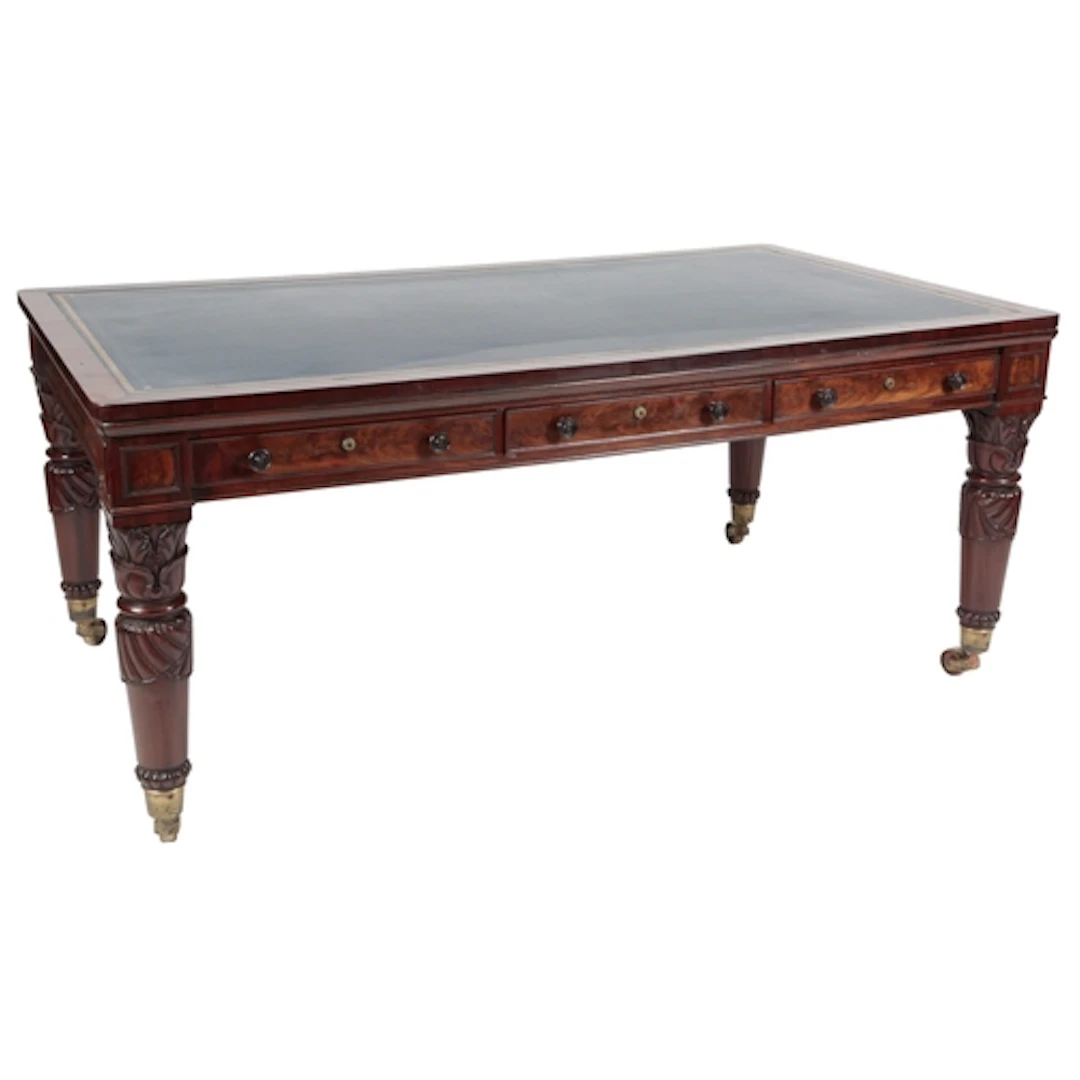 A George IV mahogany library table, in the manner of Gillows...
