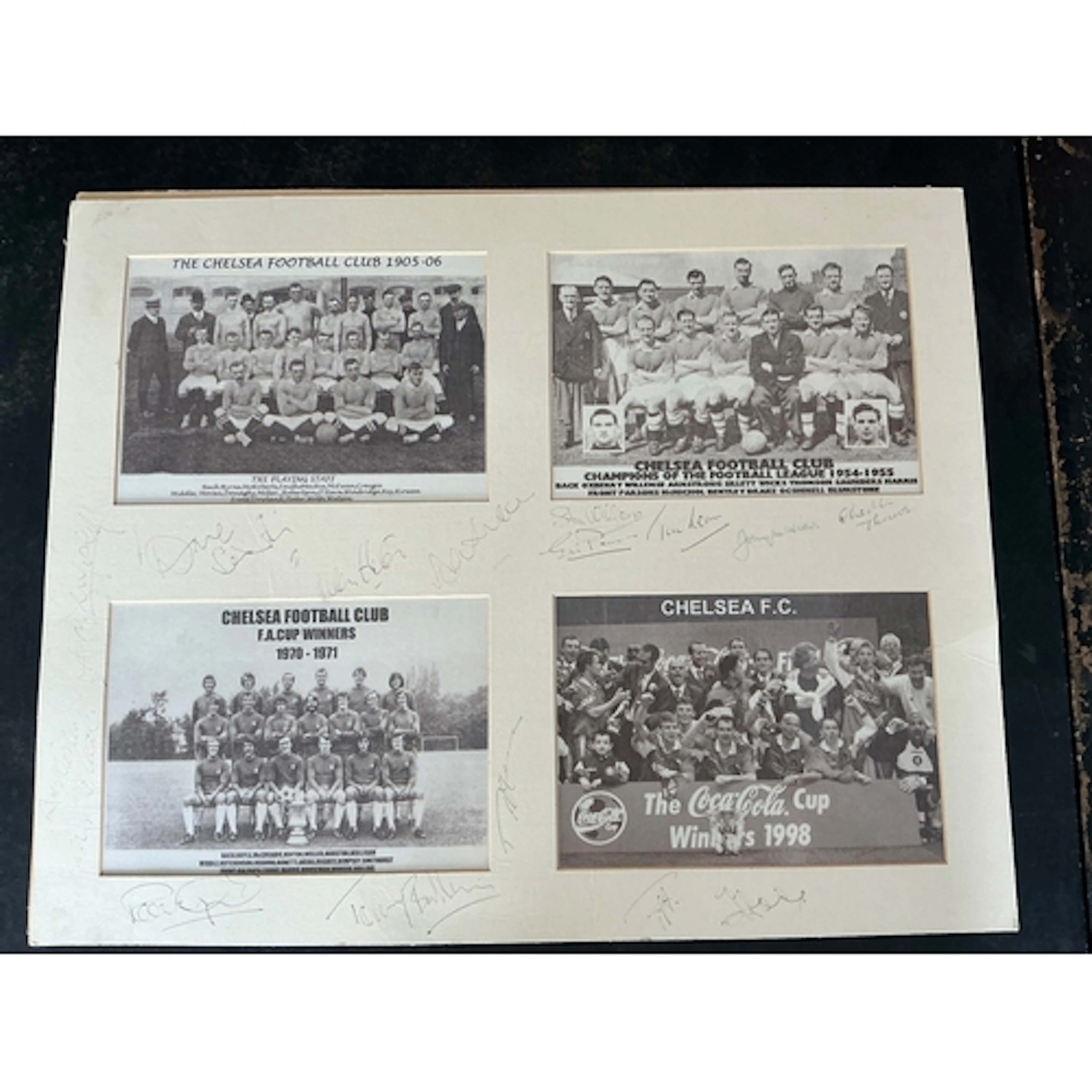 Chelsea Signed Mounted Football Photos: 4 different team gro...