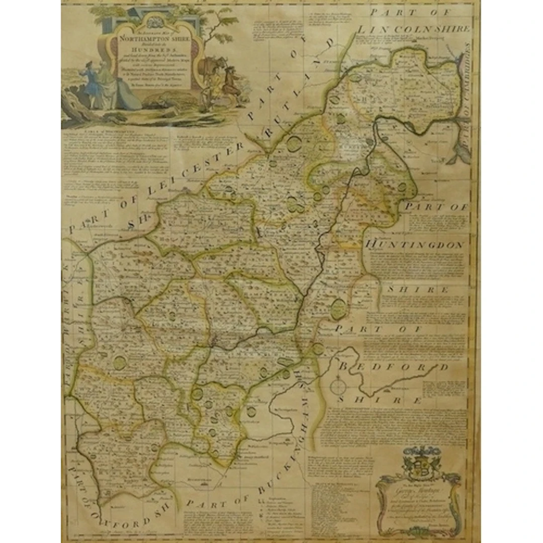 Emanuel Bowen (1694-1767), a hand coloured engraved map of N...
