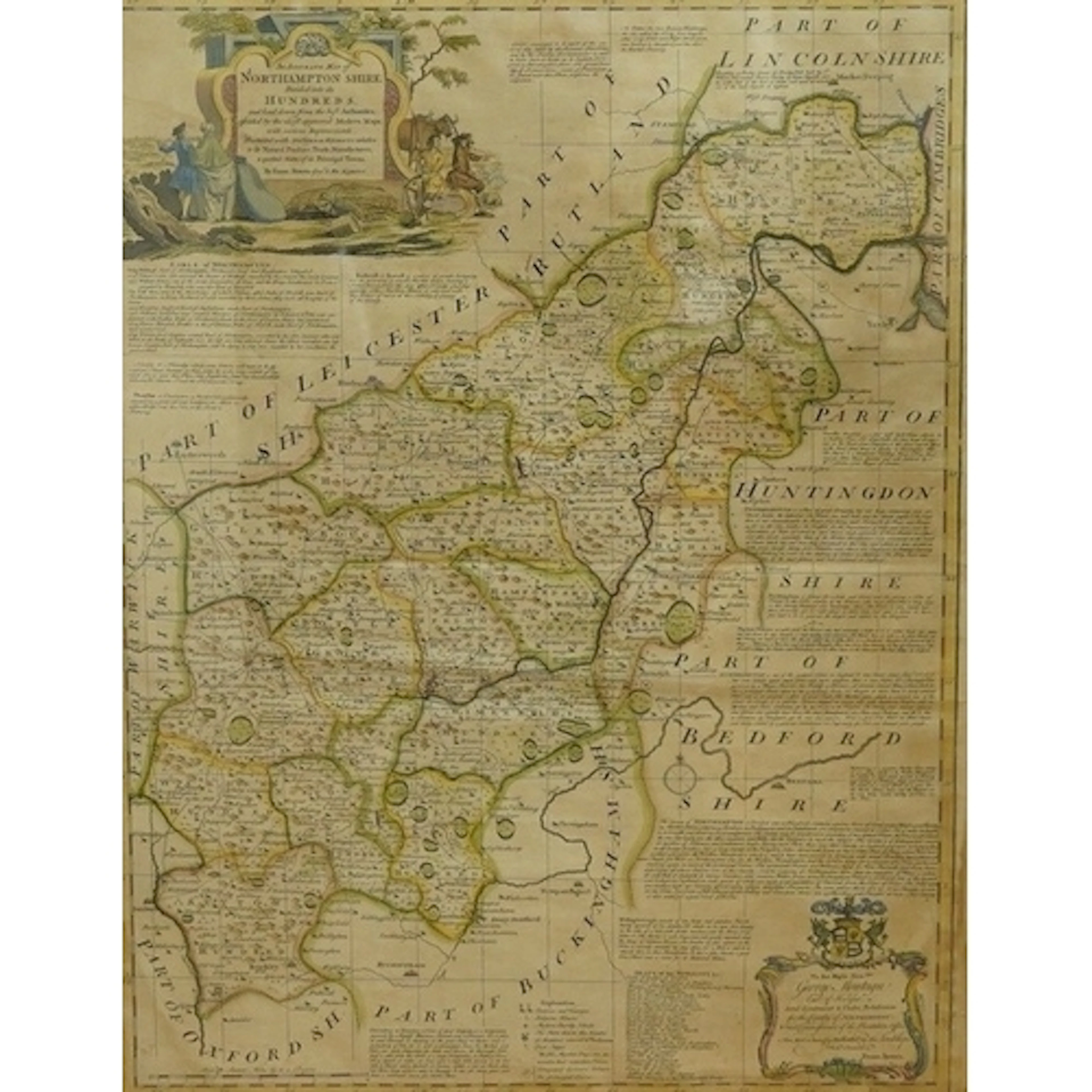 Emanuel Bowen (1694-1767), a hand coloured engraved map of N...