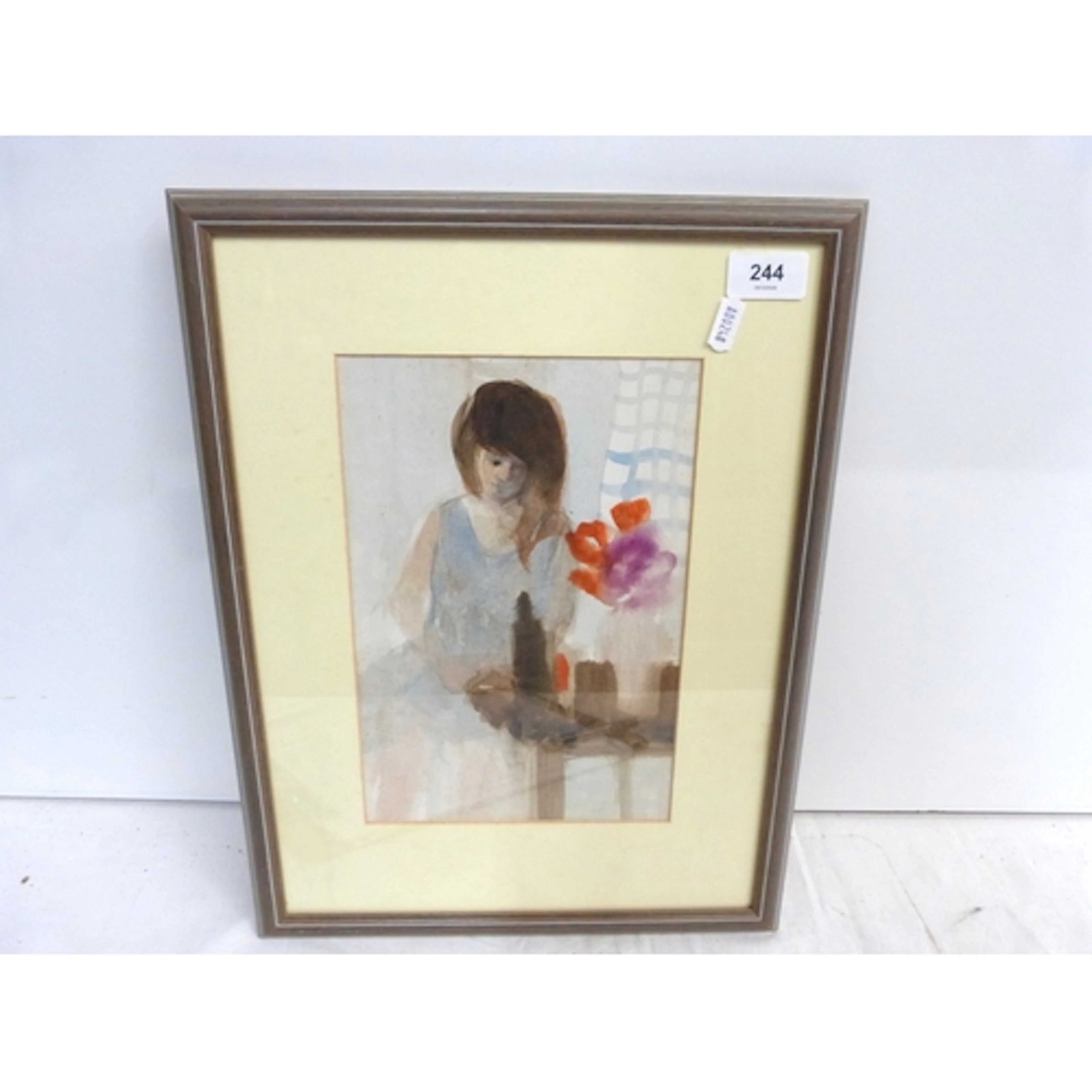 Collin Allen (Arca) Welsh artist, watercolour of a girl.