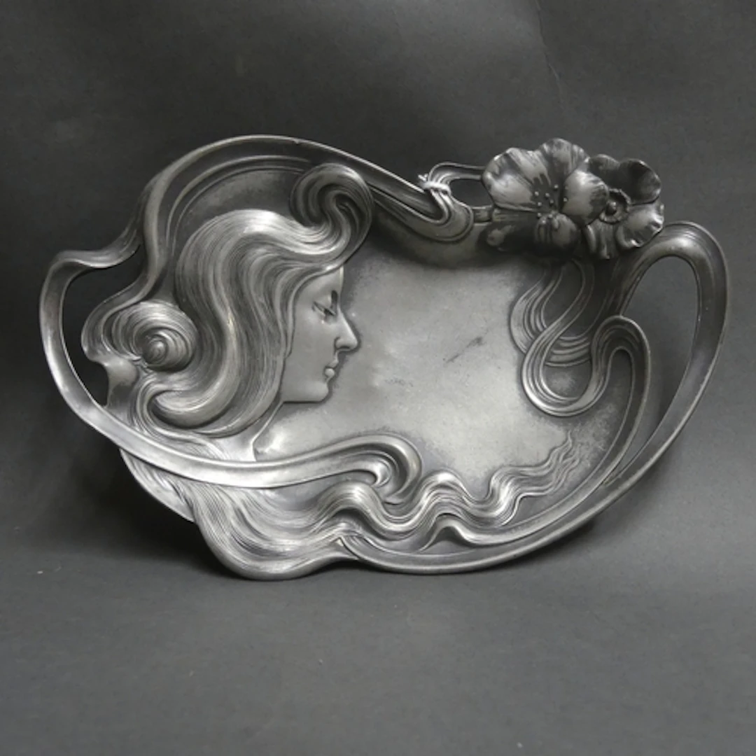 WMF - A silver plated Britannia metal oval dish, central Alp...