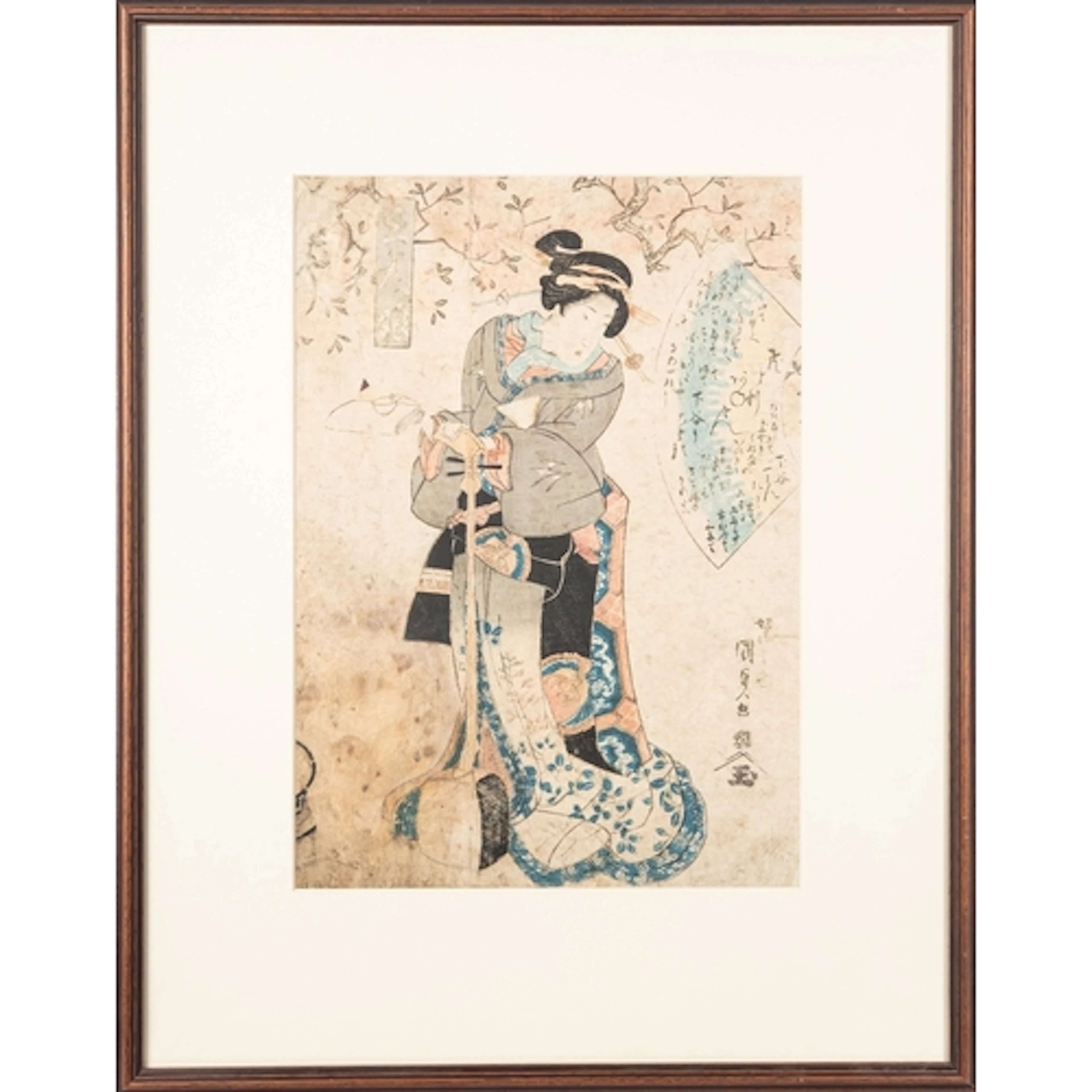 A group of five Japanese woodblock prints, Edo/Meiji period ...