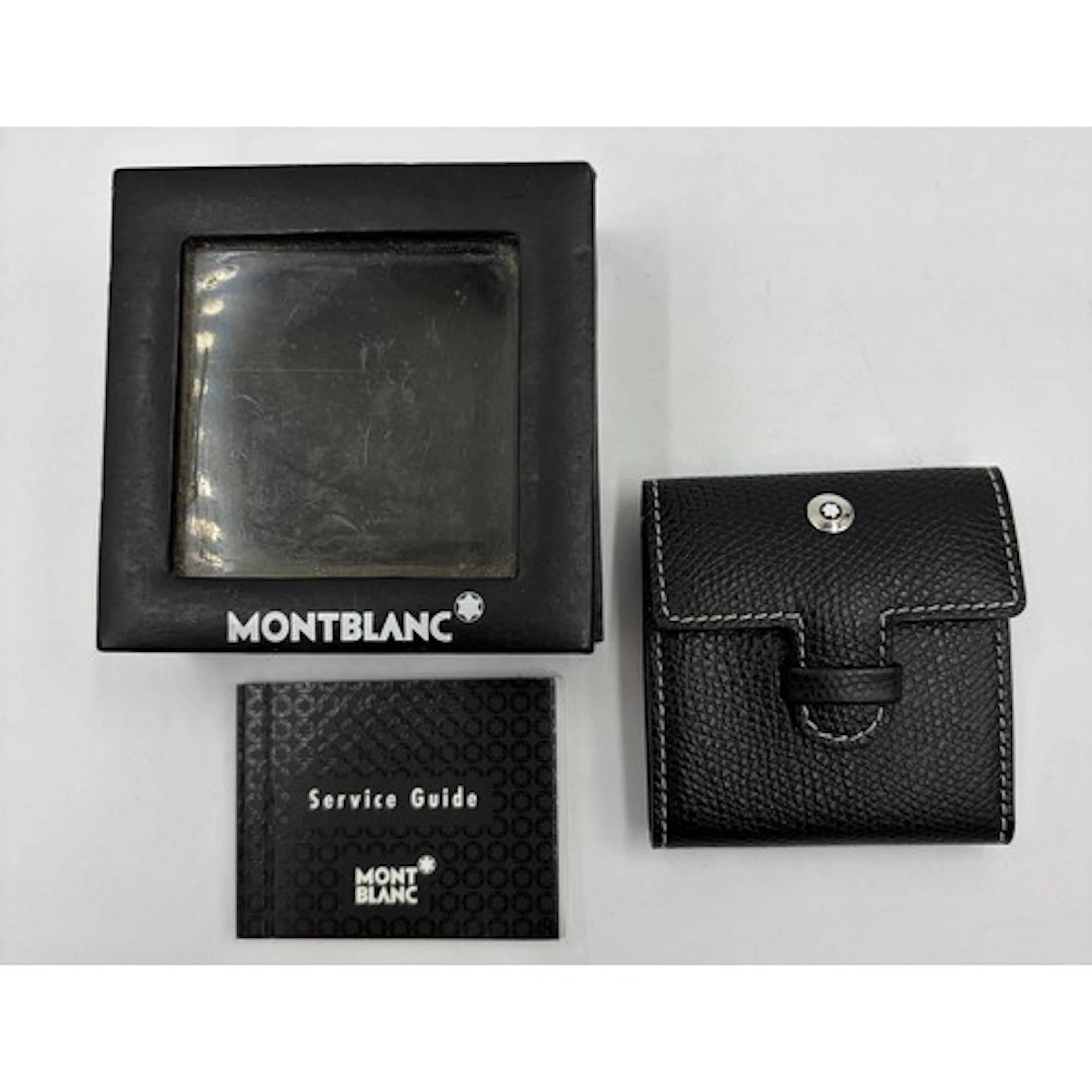 Mont Blanc: A palladium plated travel alarm clock model M294...