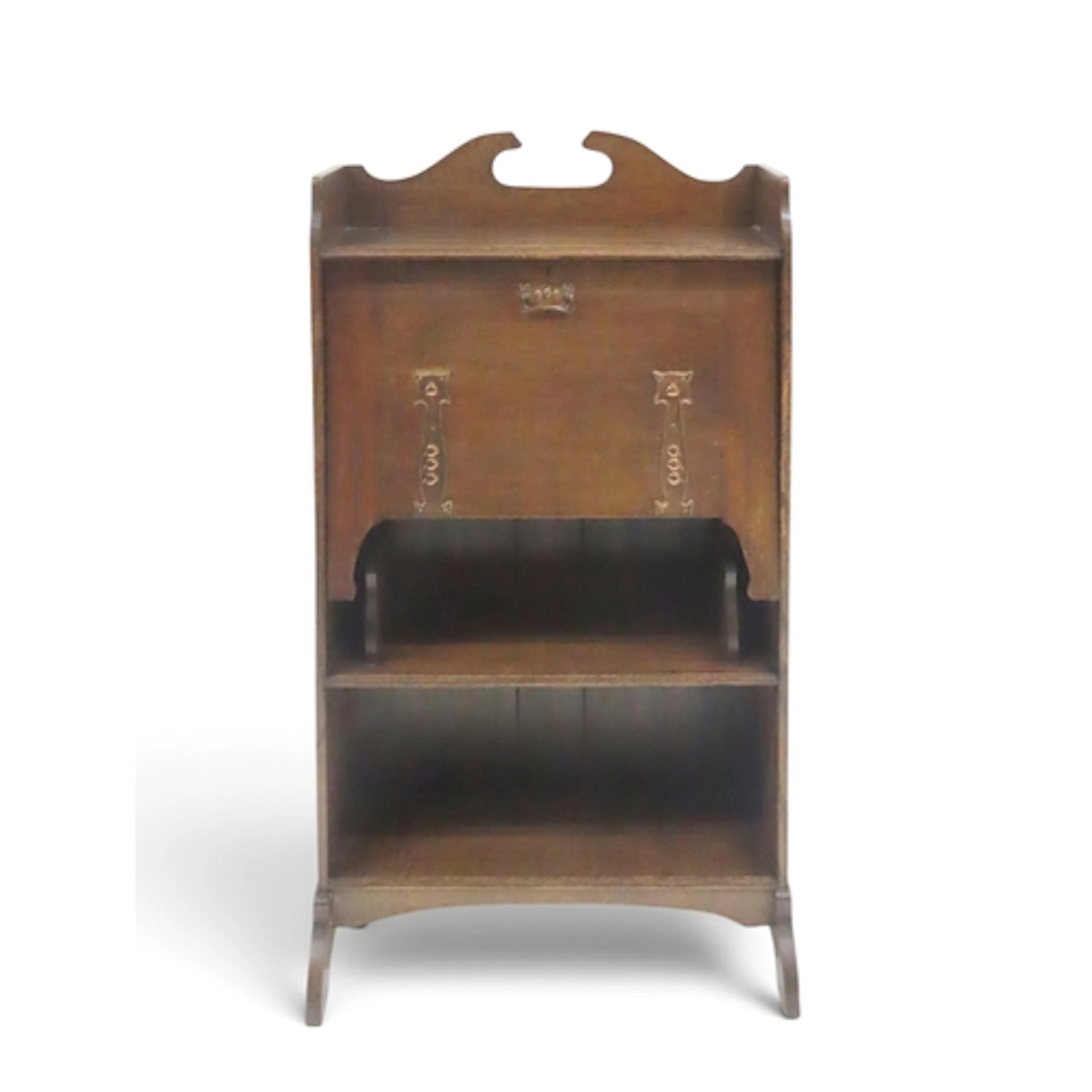 A LATE 19TH CENTURY OAK ARTS & CRAFT WRITING BUREAU with...