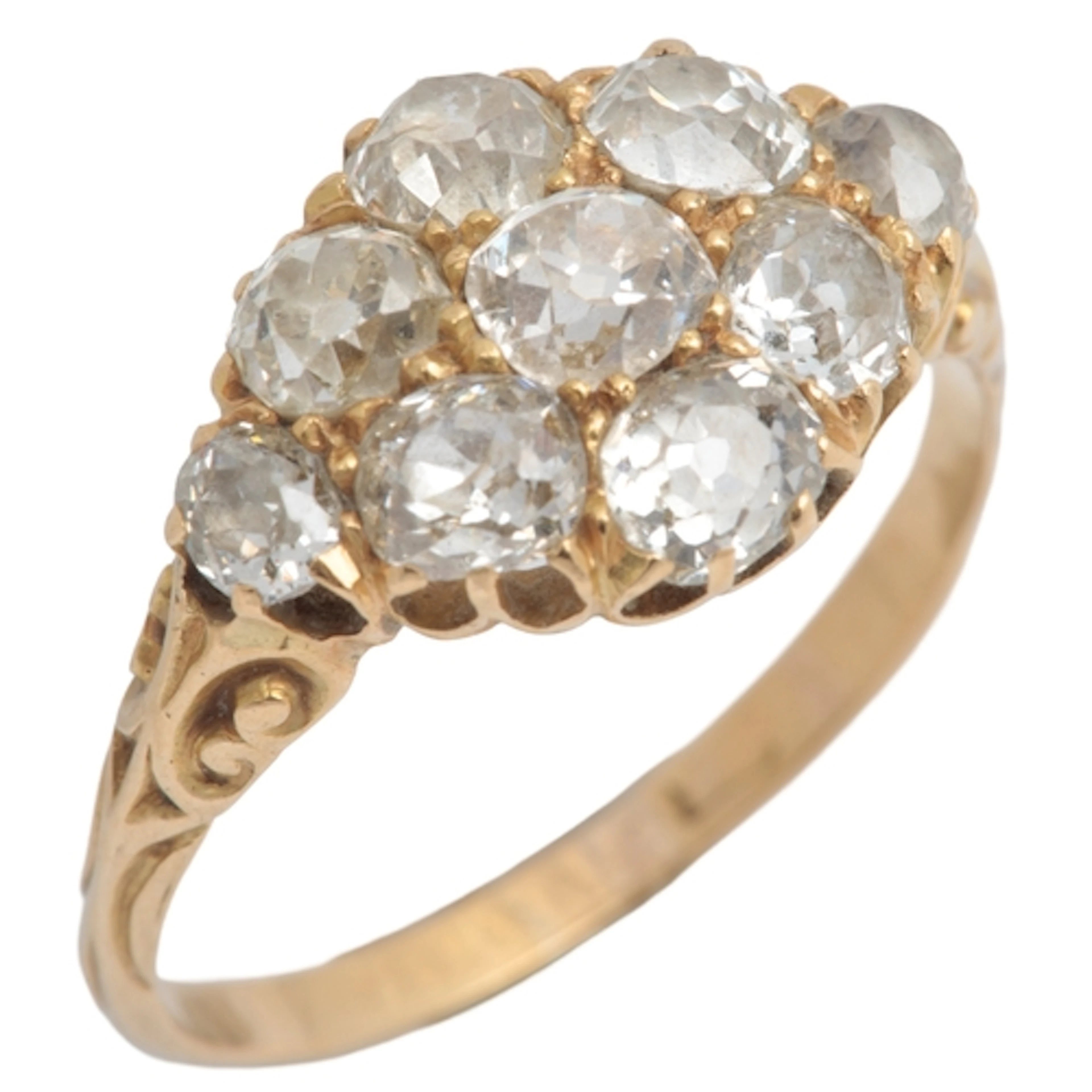 A diamond cluster ring, late 19th century, designed as lozen...
