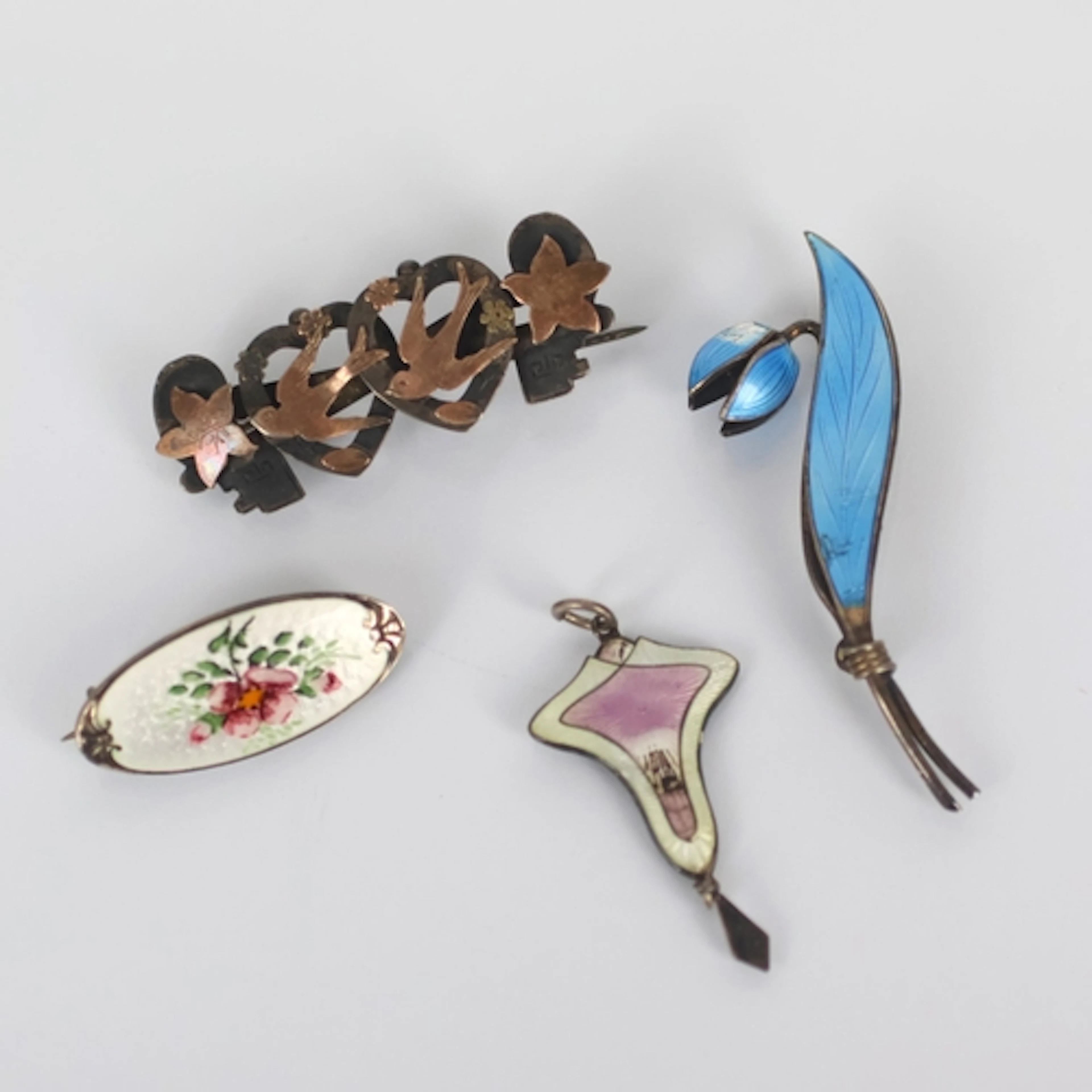 A mid 20th century Norwegian enamel brooch, by Ivar Holth, m...