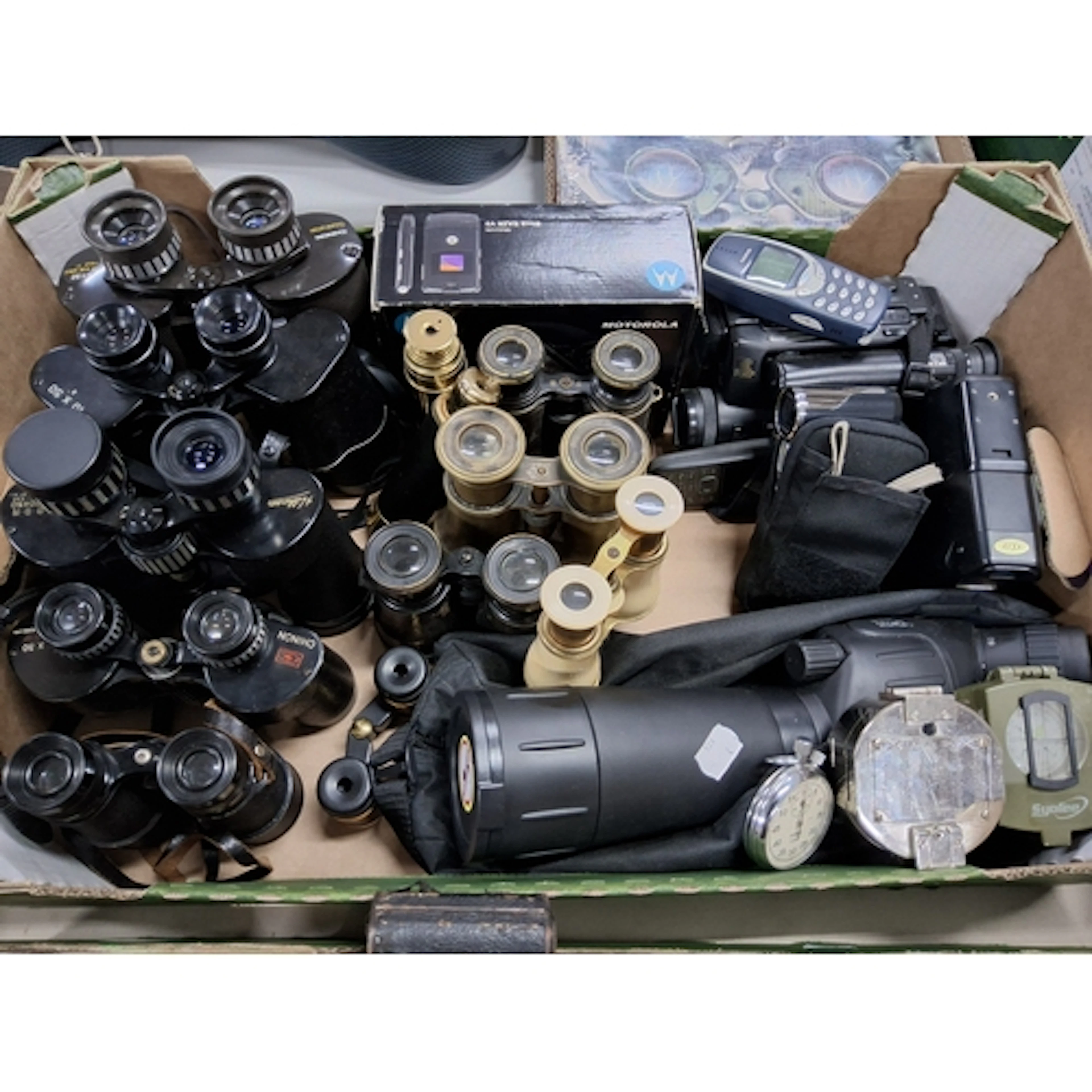 A BOX OF MAINLY OPTICAL RELATED ITEMS to include five sets o...