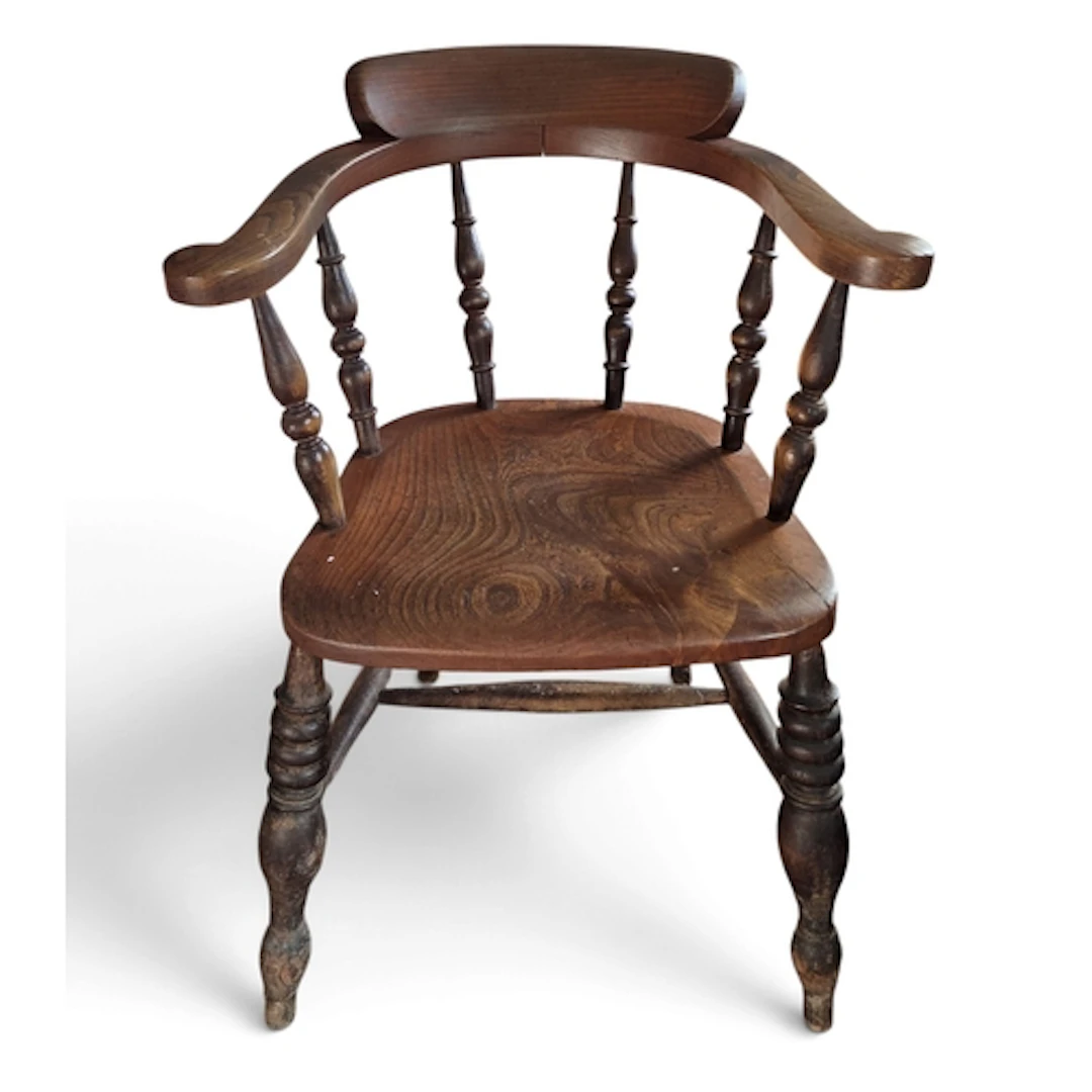 A good 19th Century Elm Smokers Chair. W 65 x SH 46 x BH 84 ...