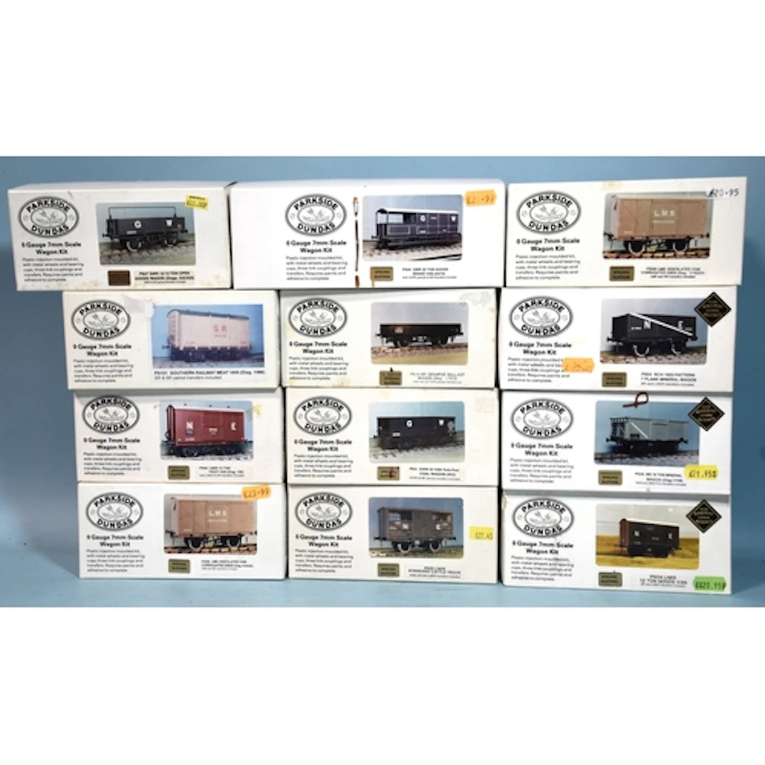 Parkside Dundas, ten boxed O gauge kit-built or partially-bu...