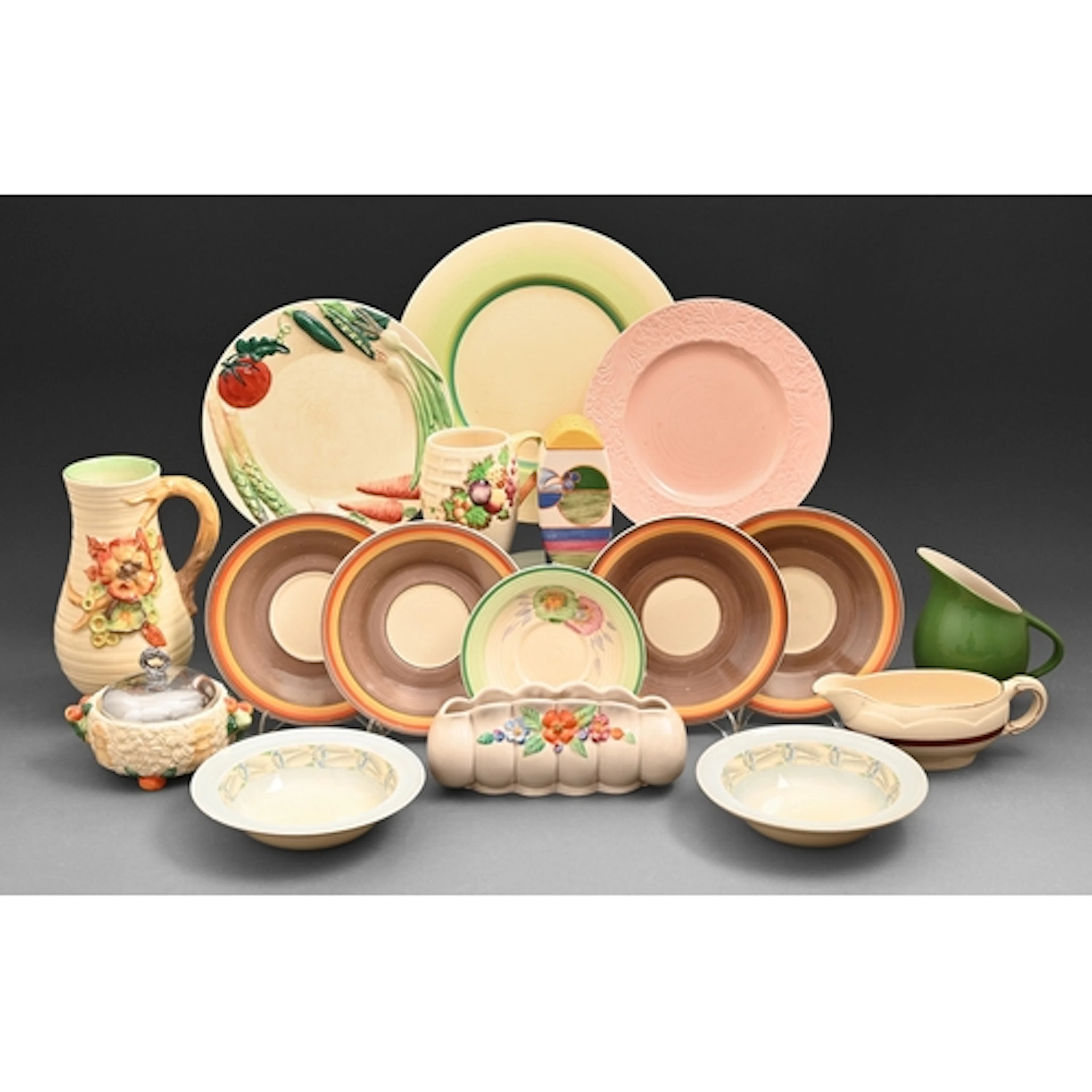 Clarice Cliff. A Wedgwood Pastel Melon sugar sifter, 2000, 1...