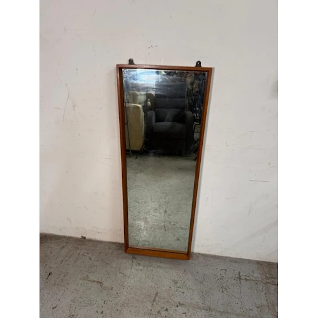 A mid-century wall hanging floor length hall mirror 46x122cm...