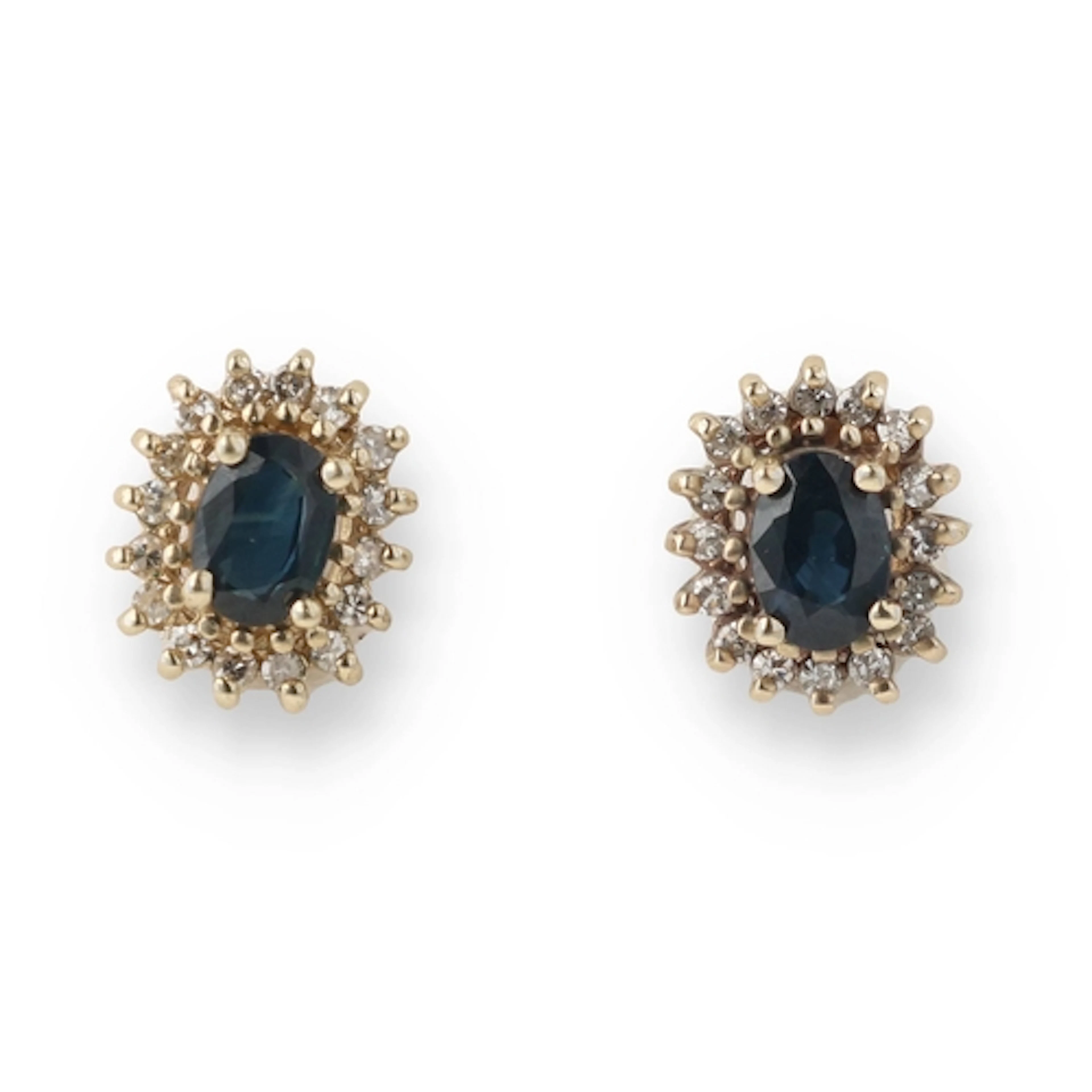 A PAIR OF 9CT GOLD SAPPHIRE EARRINGS Weight: 2.5gms ...
