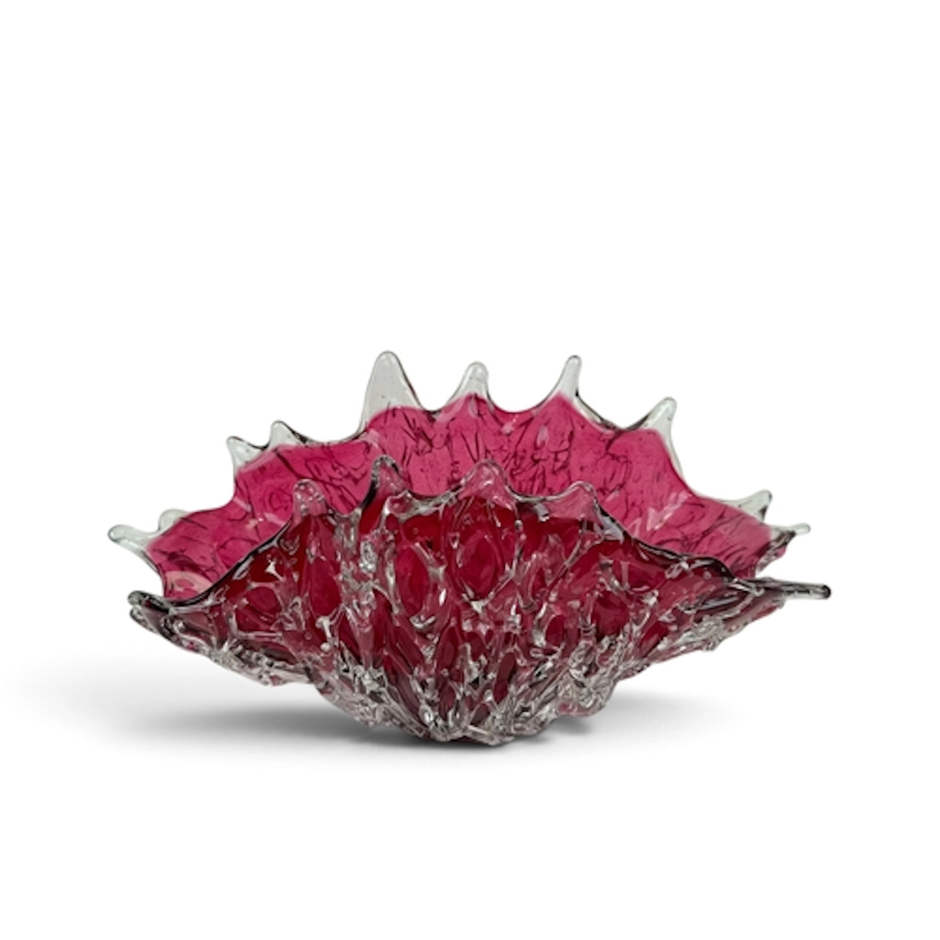 IULIAN POPESCU (ROMANIAN 20TH CENTURY): A CRANBERRY ART GLAS...