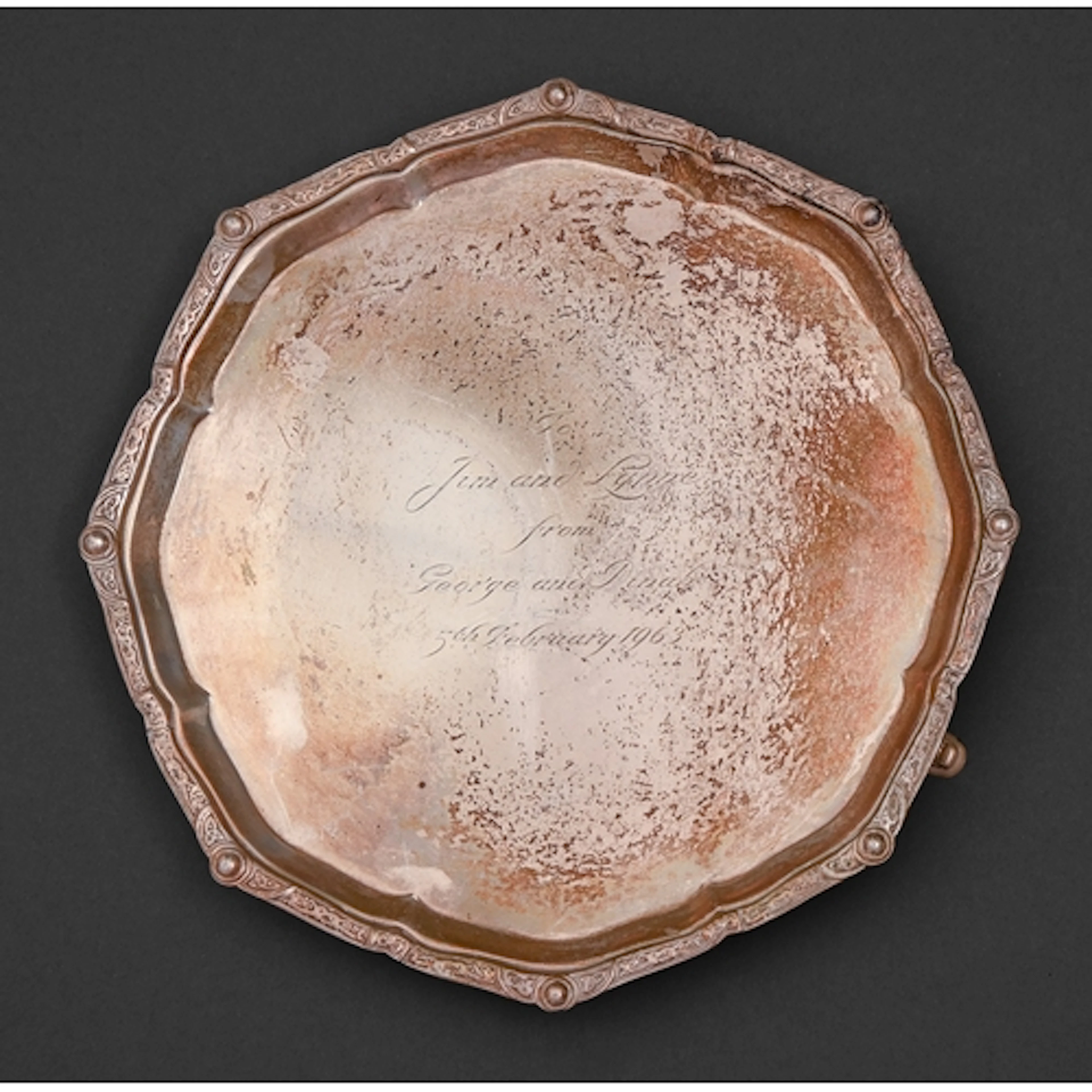 An Elizabeth II silver salver, with applied Celtic strapwork...