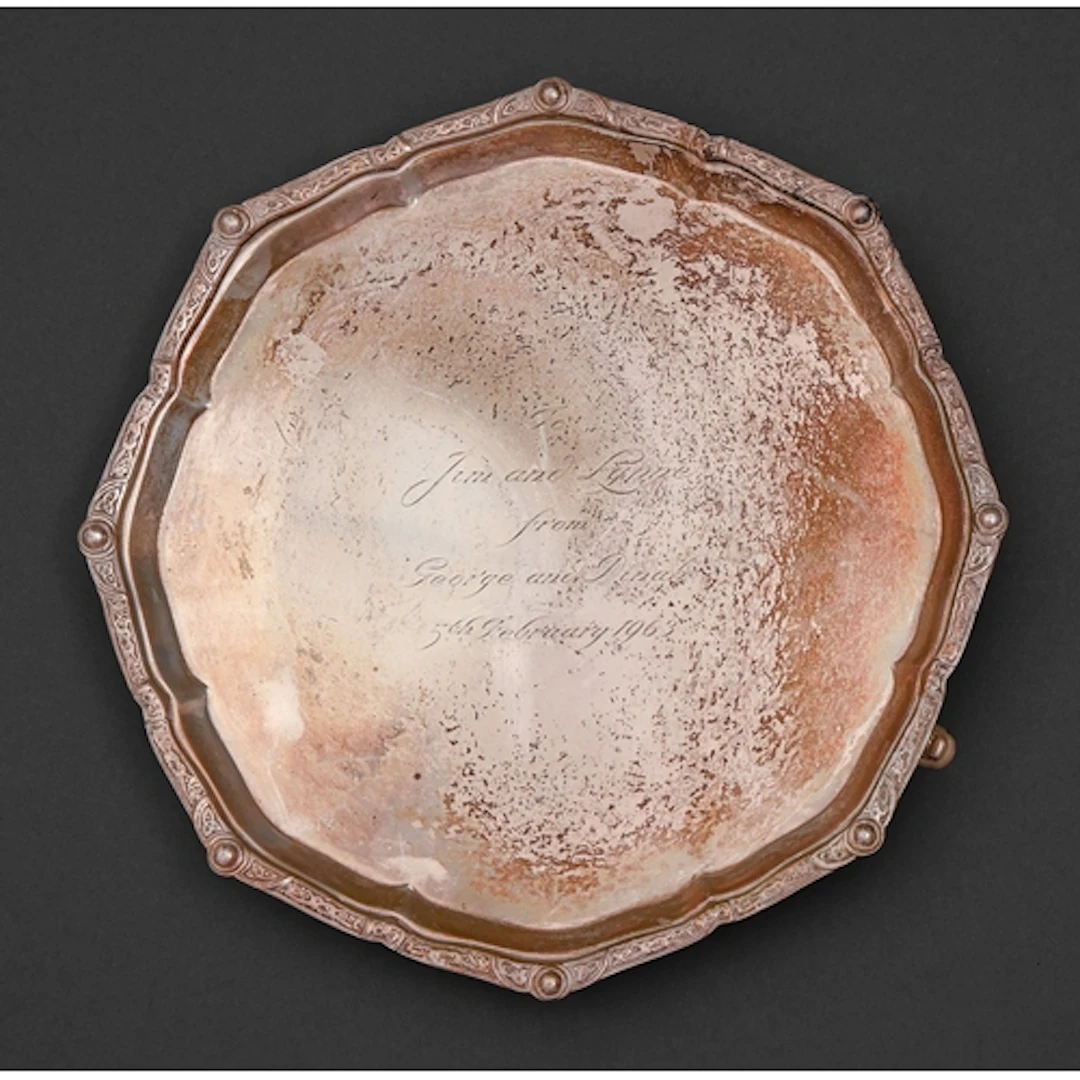 An Elizabeth II silver salver, with applied Celtic strapwork...