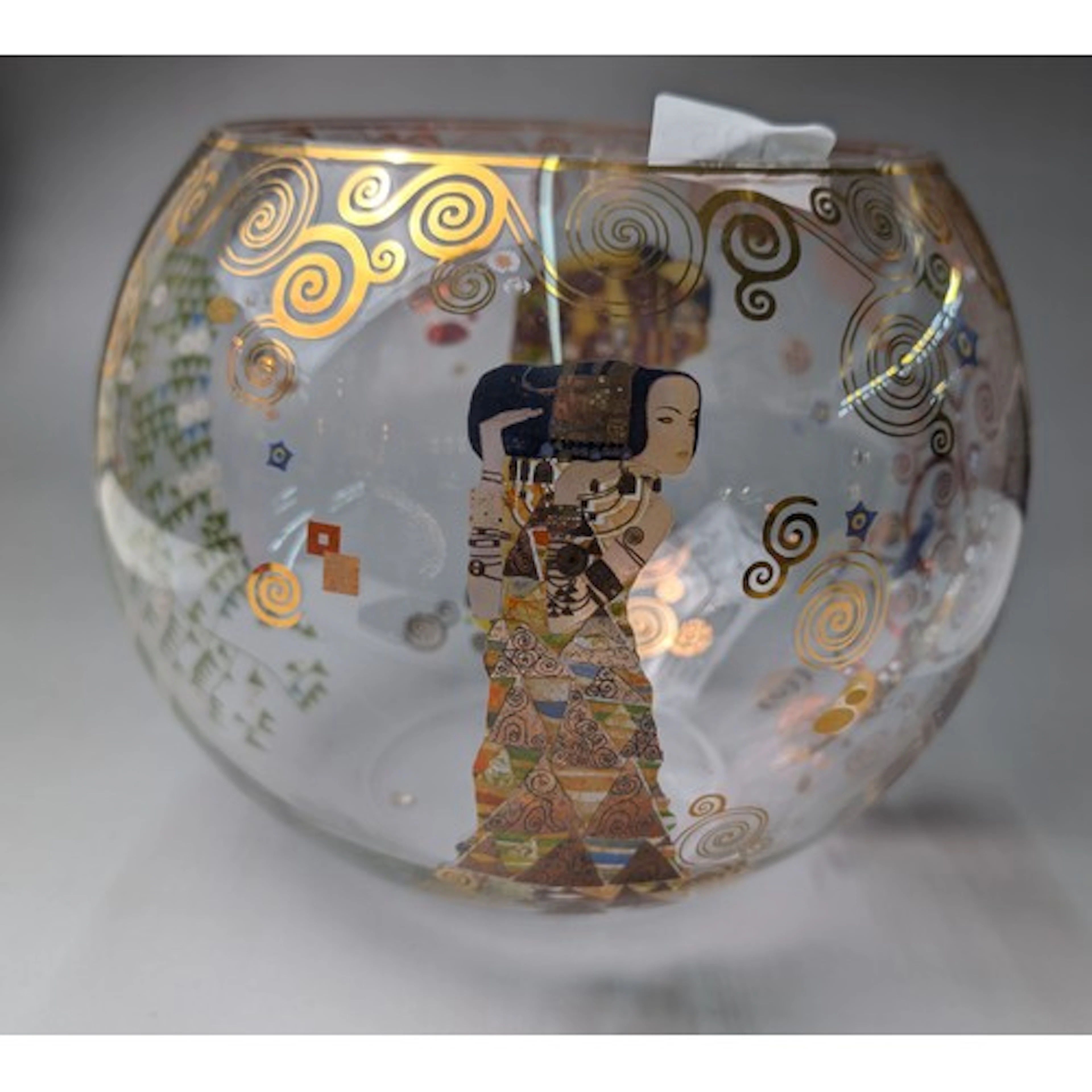 Goebel Gustav Klimt glass bowl, ht. 20 x dia. 18cm approx.