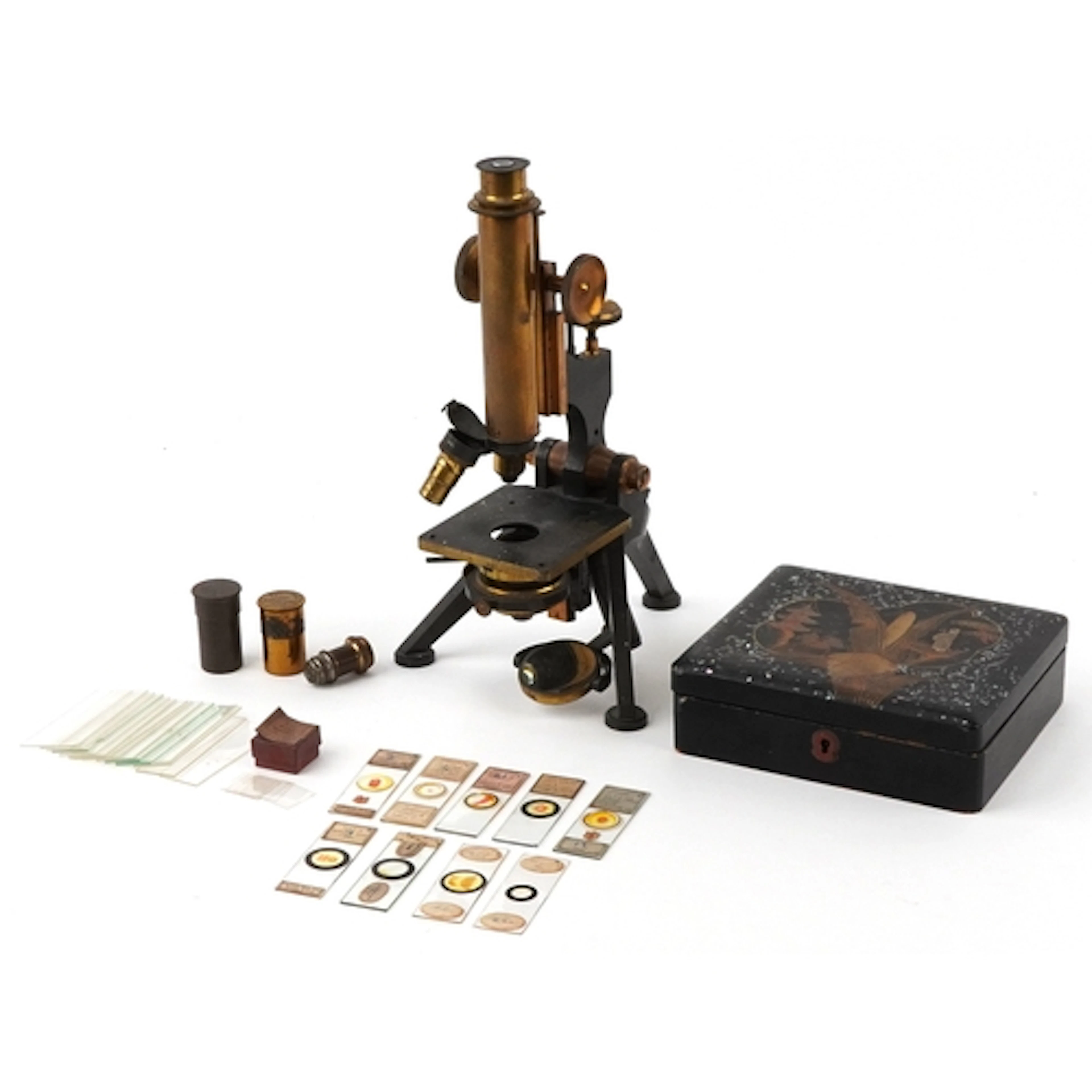 19th century W Watson & Sons table microscope with eye piece...