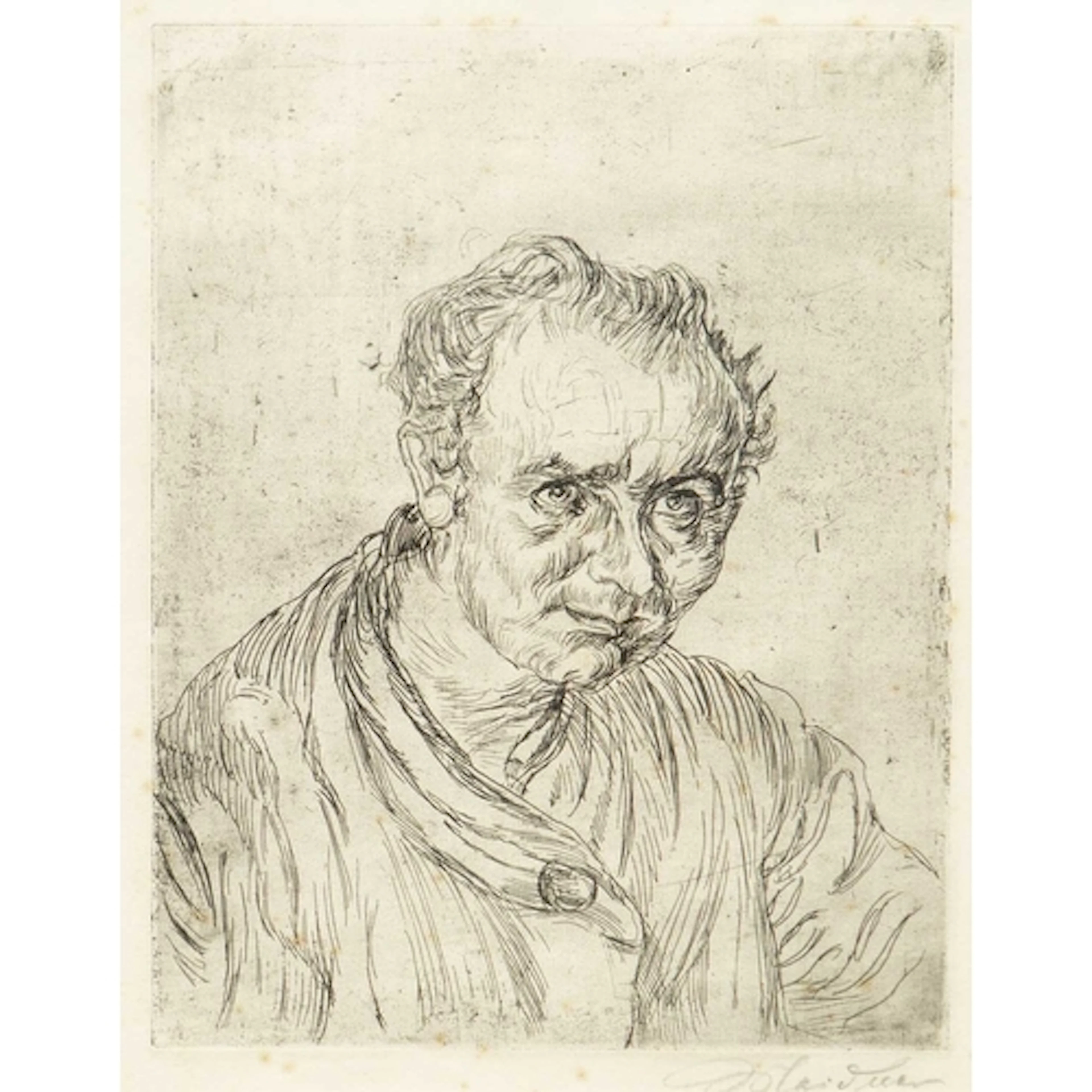 § Ludwig MEIDNER (1884-1966) Self Portrait Etching, signed, ...