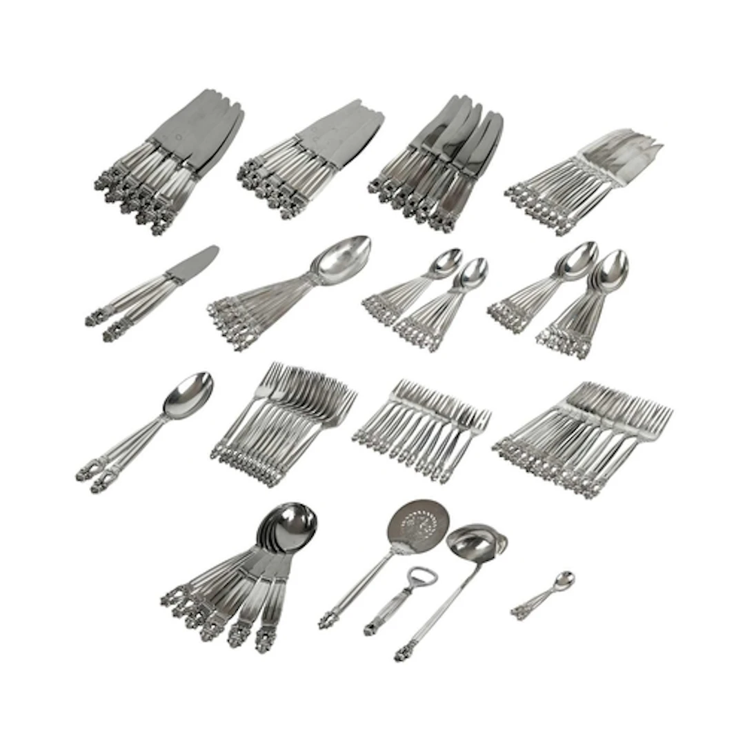 An extensive collection of Georg Jensen silverware, in the '...