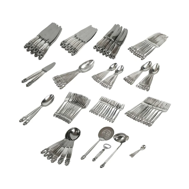 An extensive collection of Georg Jensen silverware, in the '...
